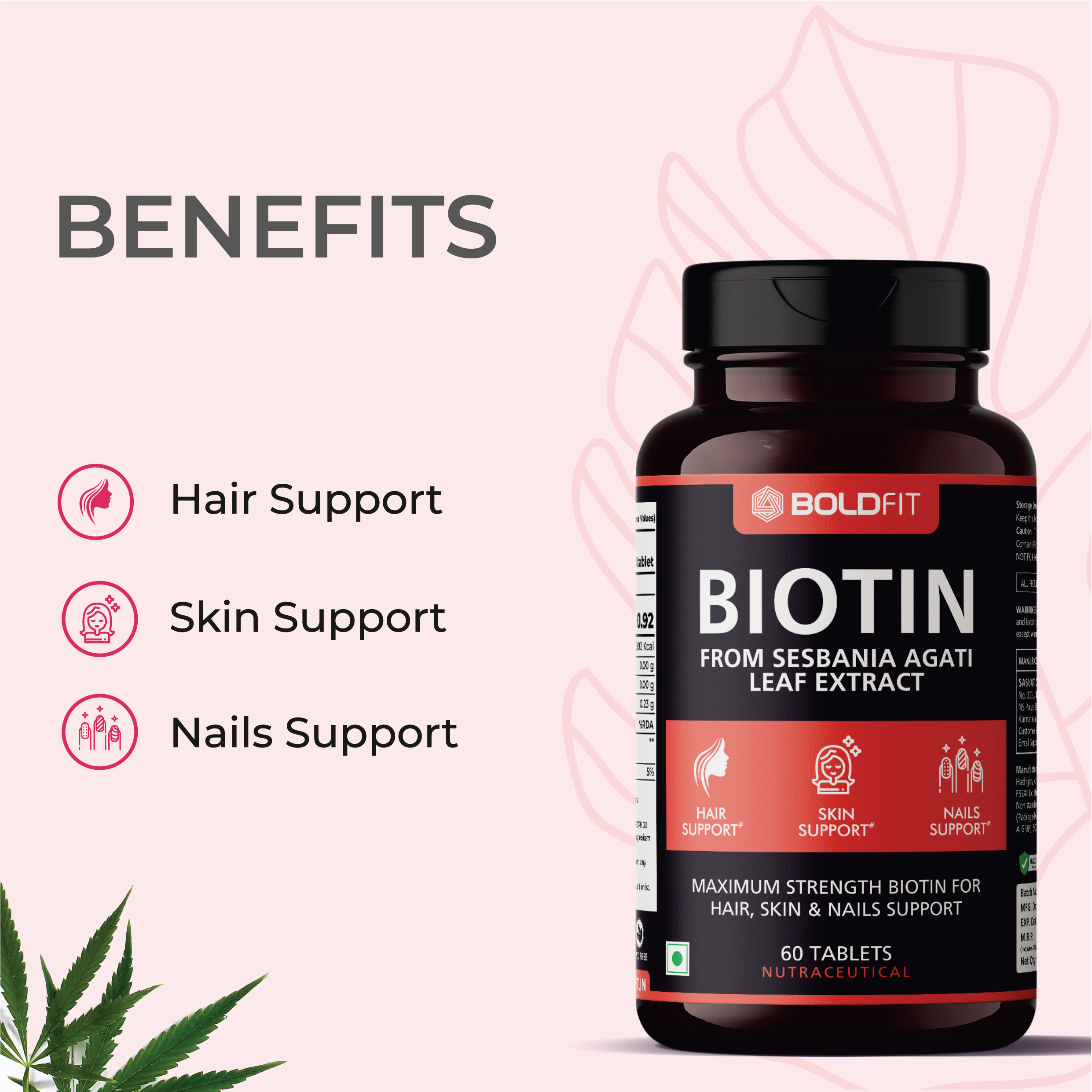 Boldfit Biotin 10000mcg For Men & Women