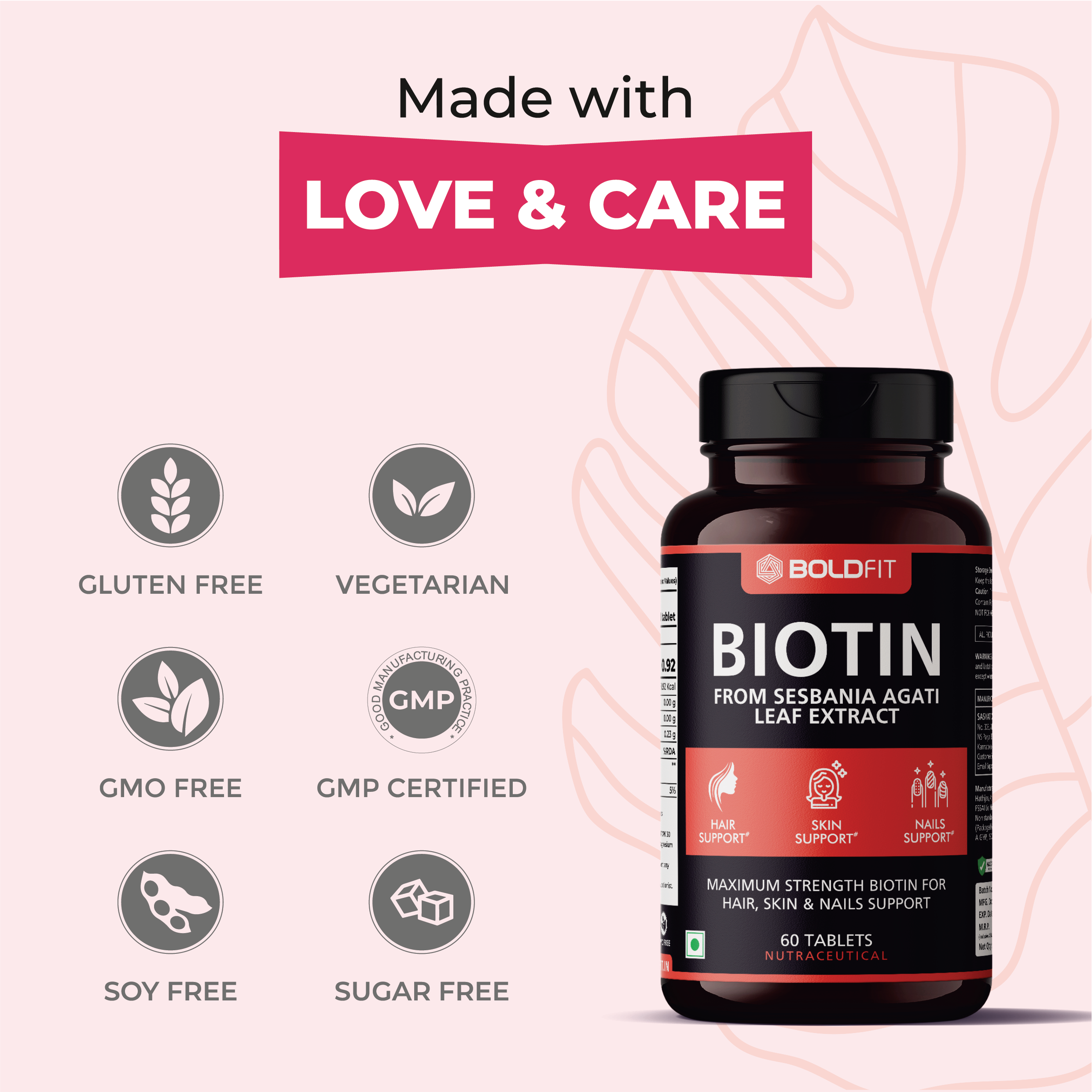 Boldfit Biotin 10000mcg For Men & Women