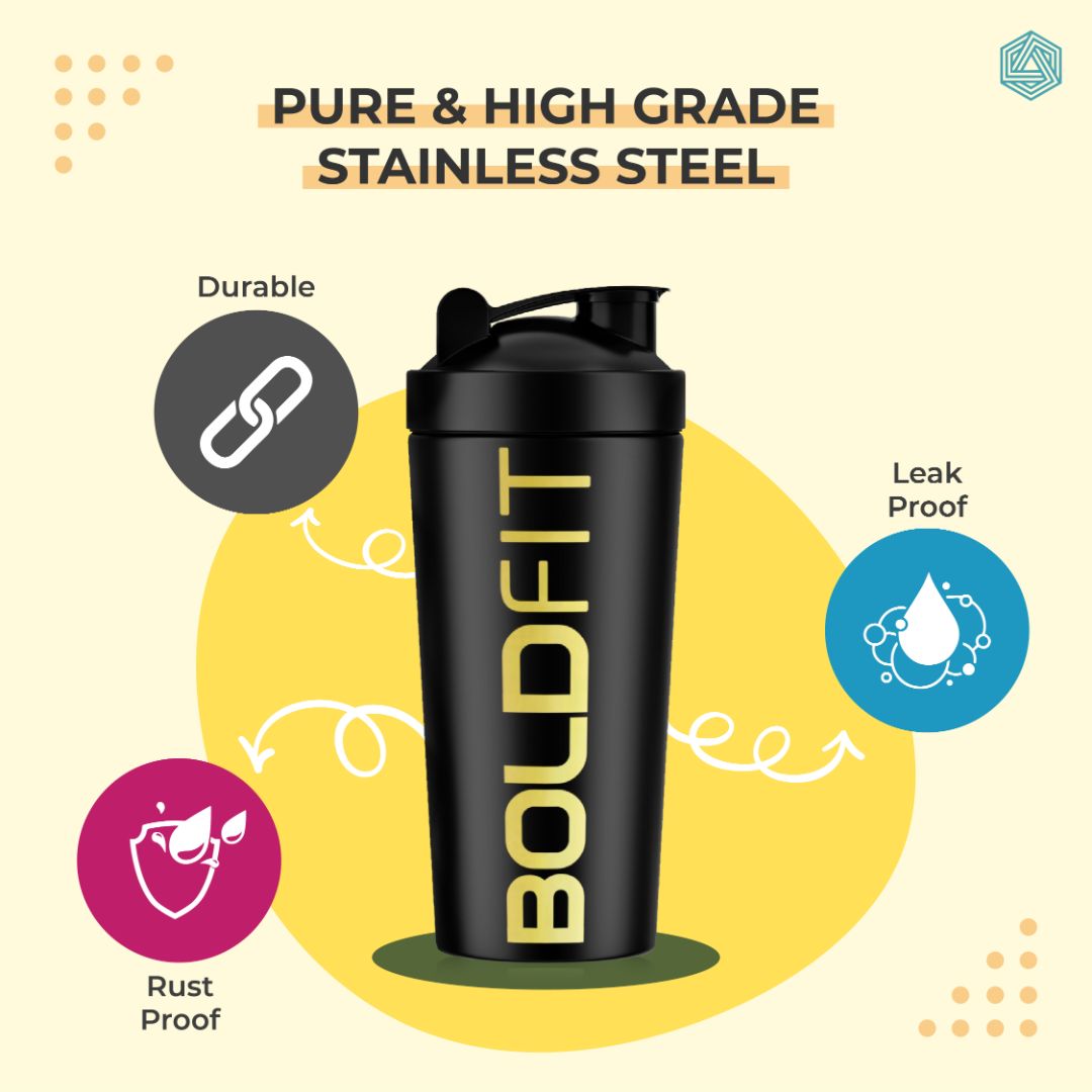 Boldfit Steel Shaker Bottles for Gym 700ml