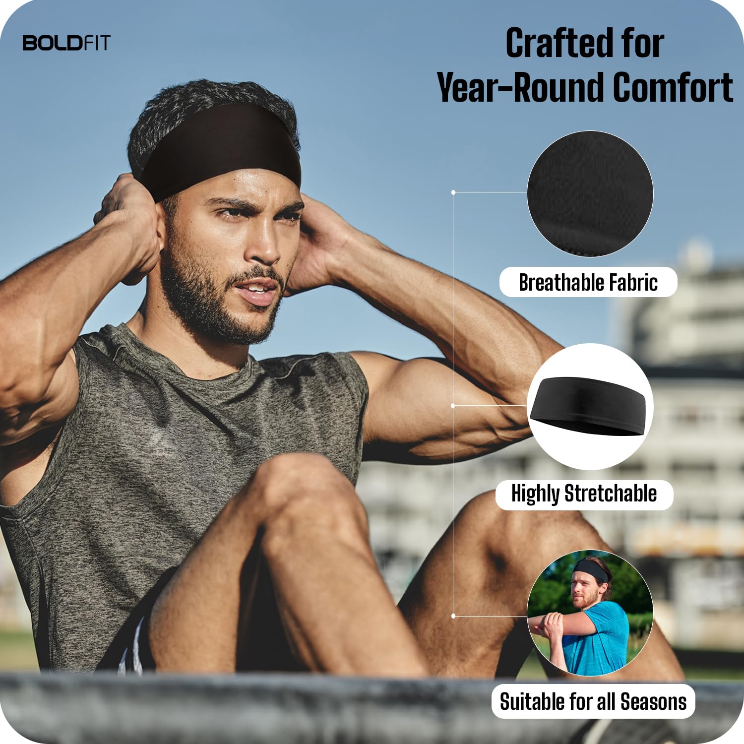 Buy Boldfit Headband Premium Head Band Strapless Sports Sweat Band for Gym,  Running, Tennis, Badminton Online at Best Prices in India - JioMart.