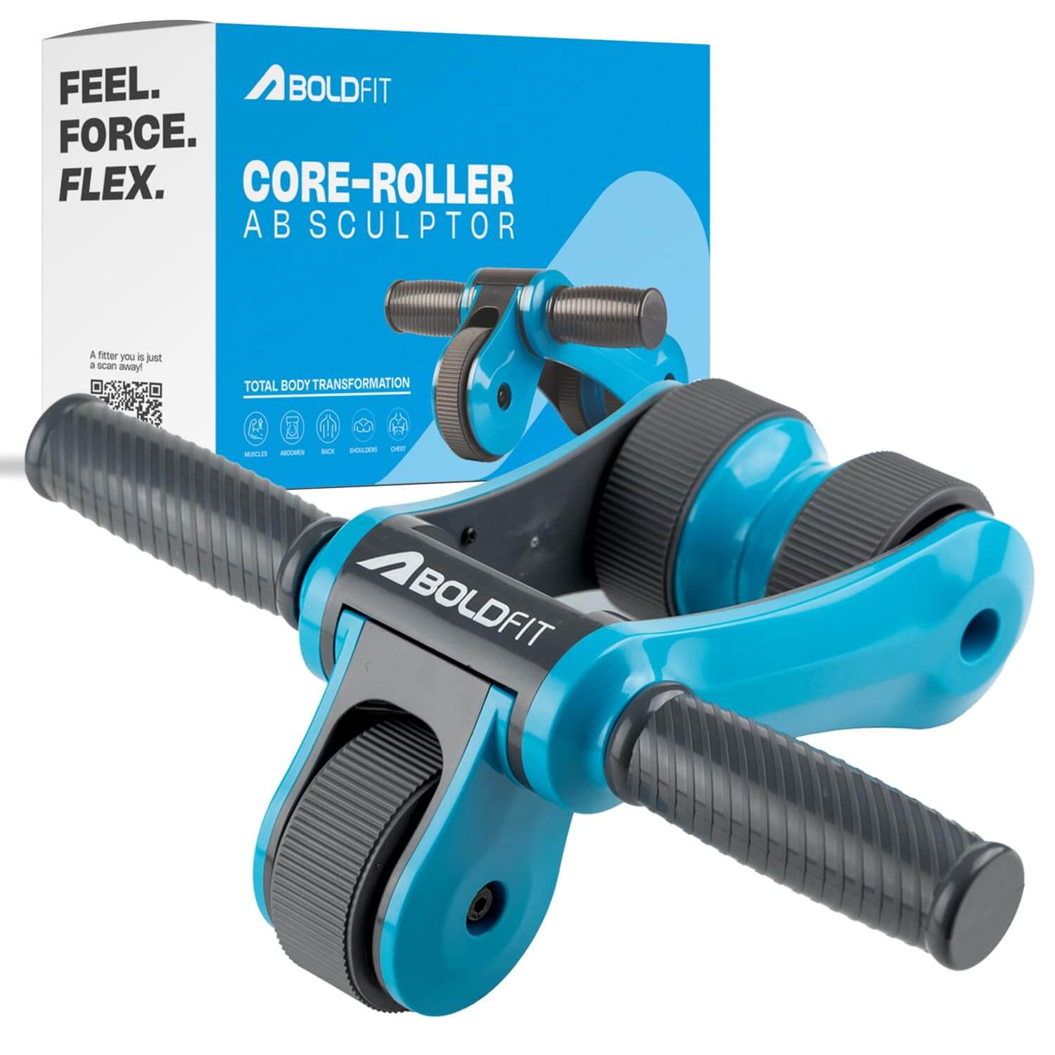 Boldfit Wheel Ab Roller Blue