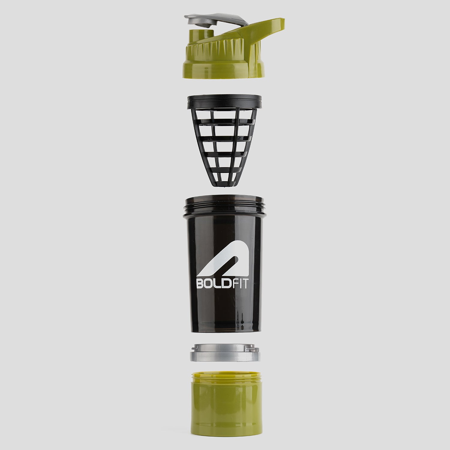 Boldfit Cyclone Shaker 500ml - Army Green