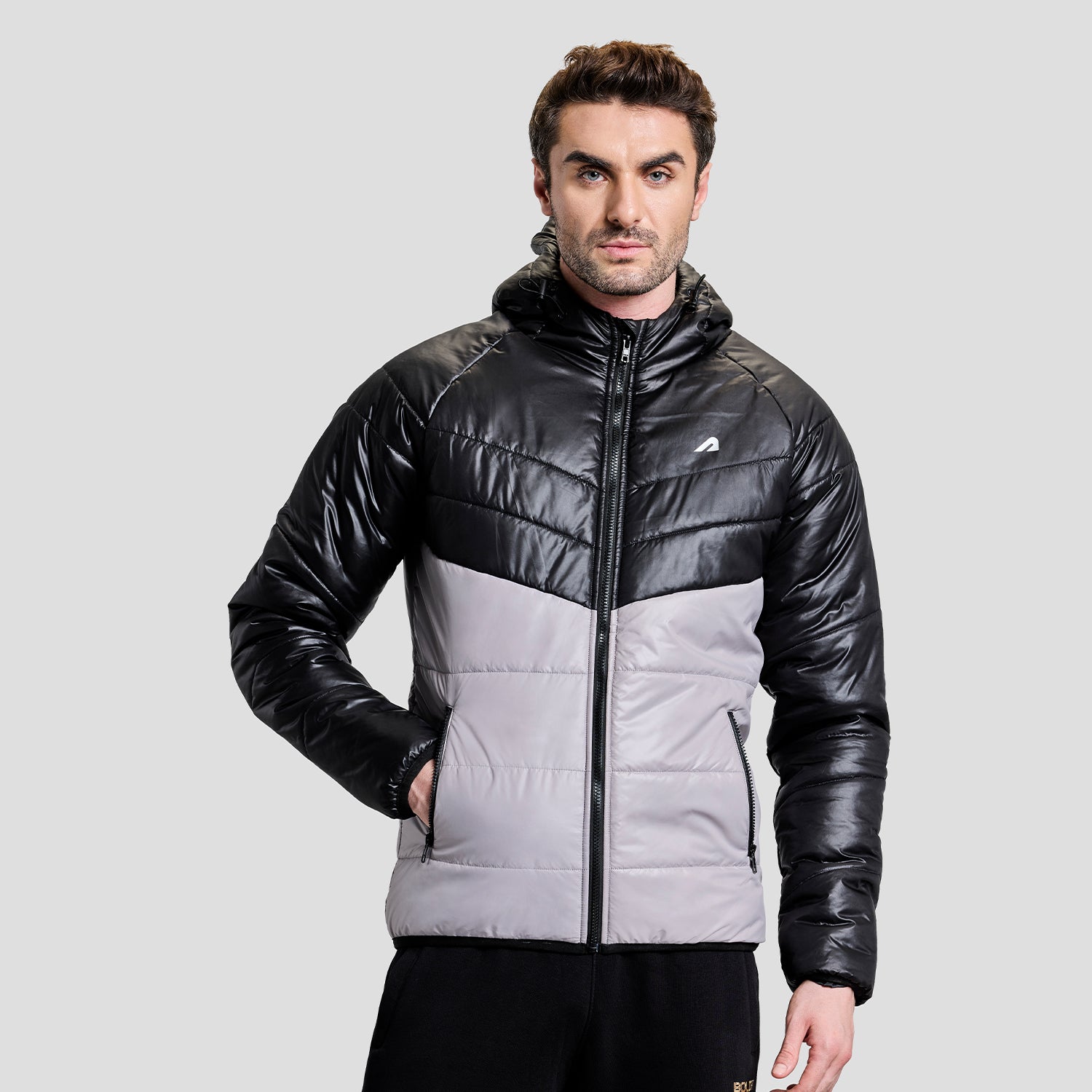 Storm Mens Puffer Jacket - Grey/Black