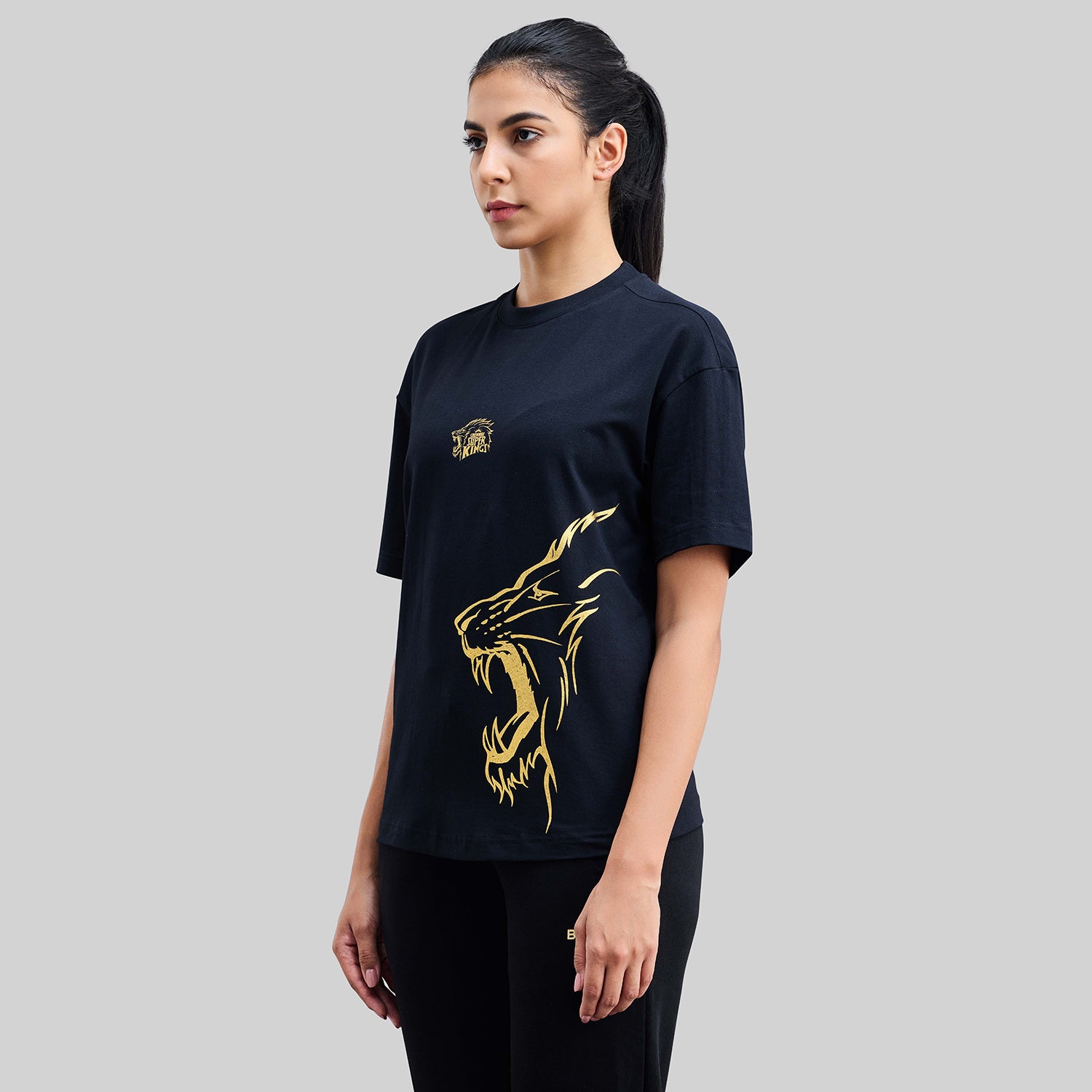 Official CSK Merch - Printed Black Leo Women's T-shirt