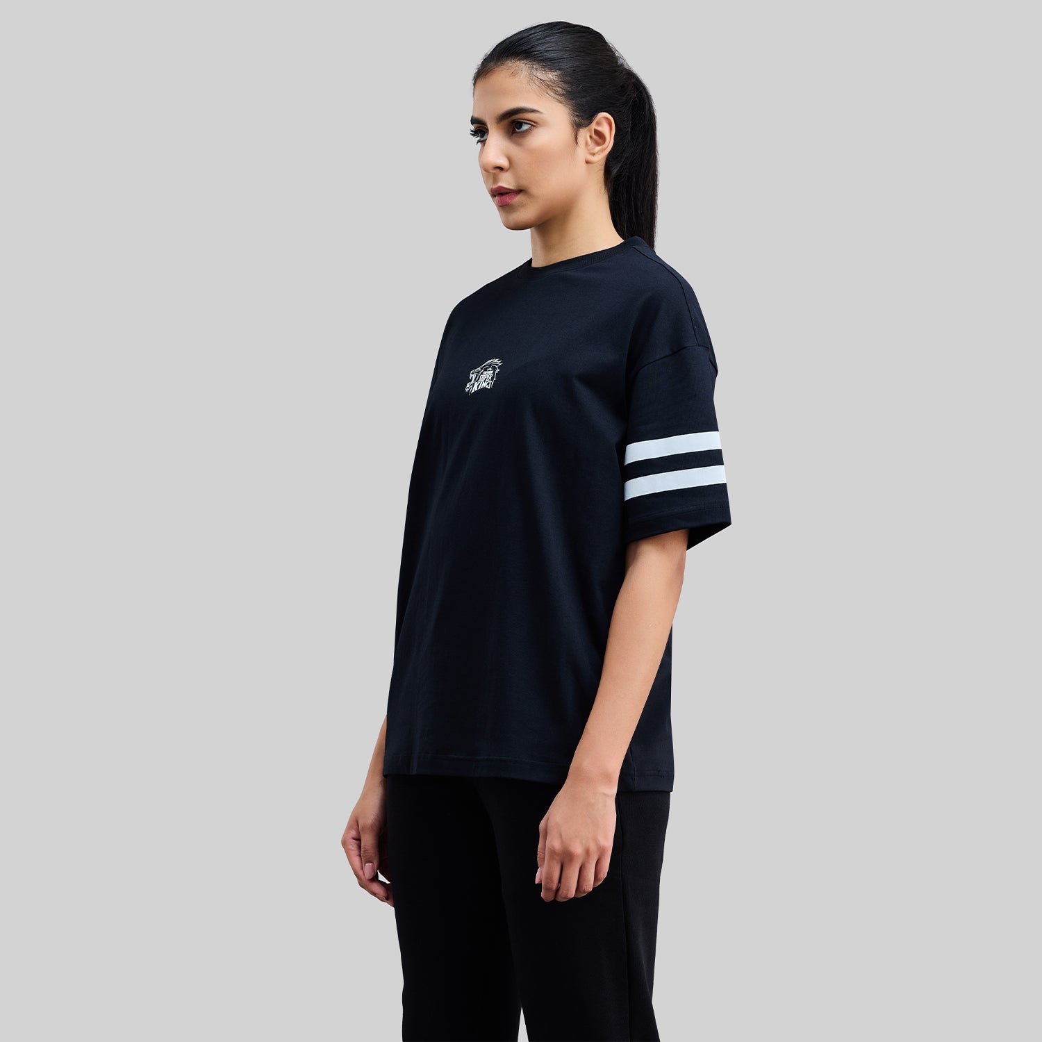 Official CSK Merch - Black Thala Women's Oversized T-Shirt