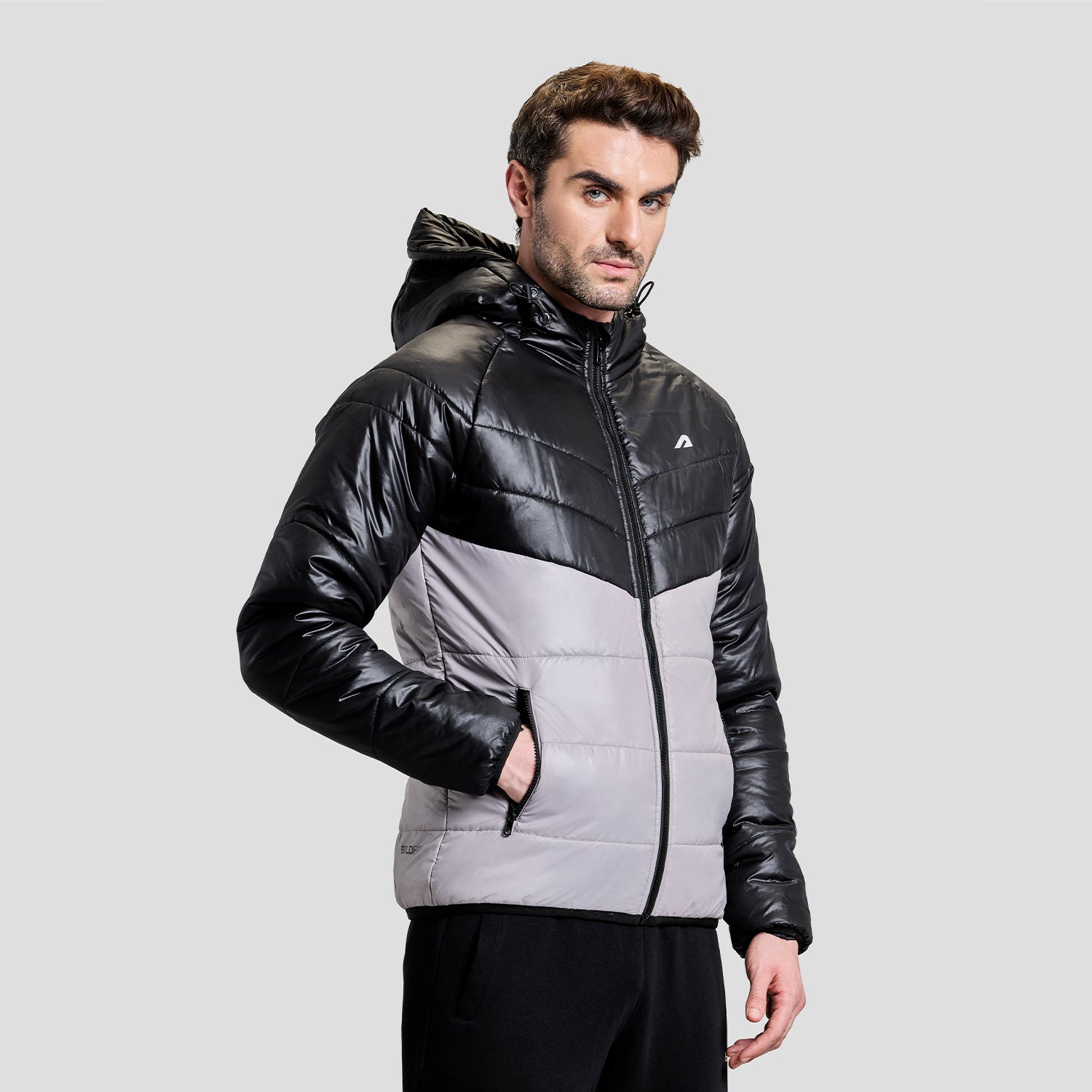 Storm Mens Puffer Jacket - Grey/Black