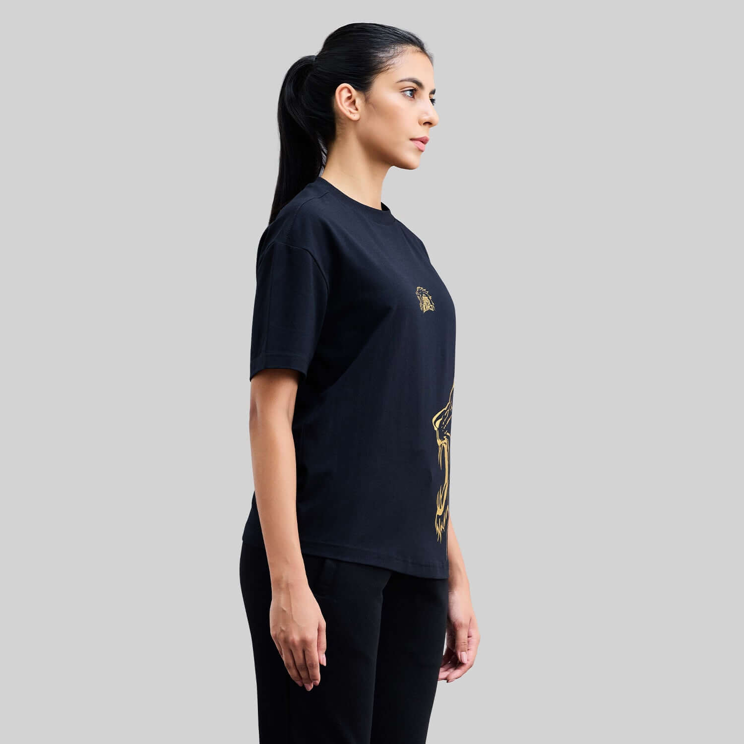 Official CSK Merch - Printed Black Leo Women's T-shirt