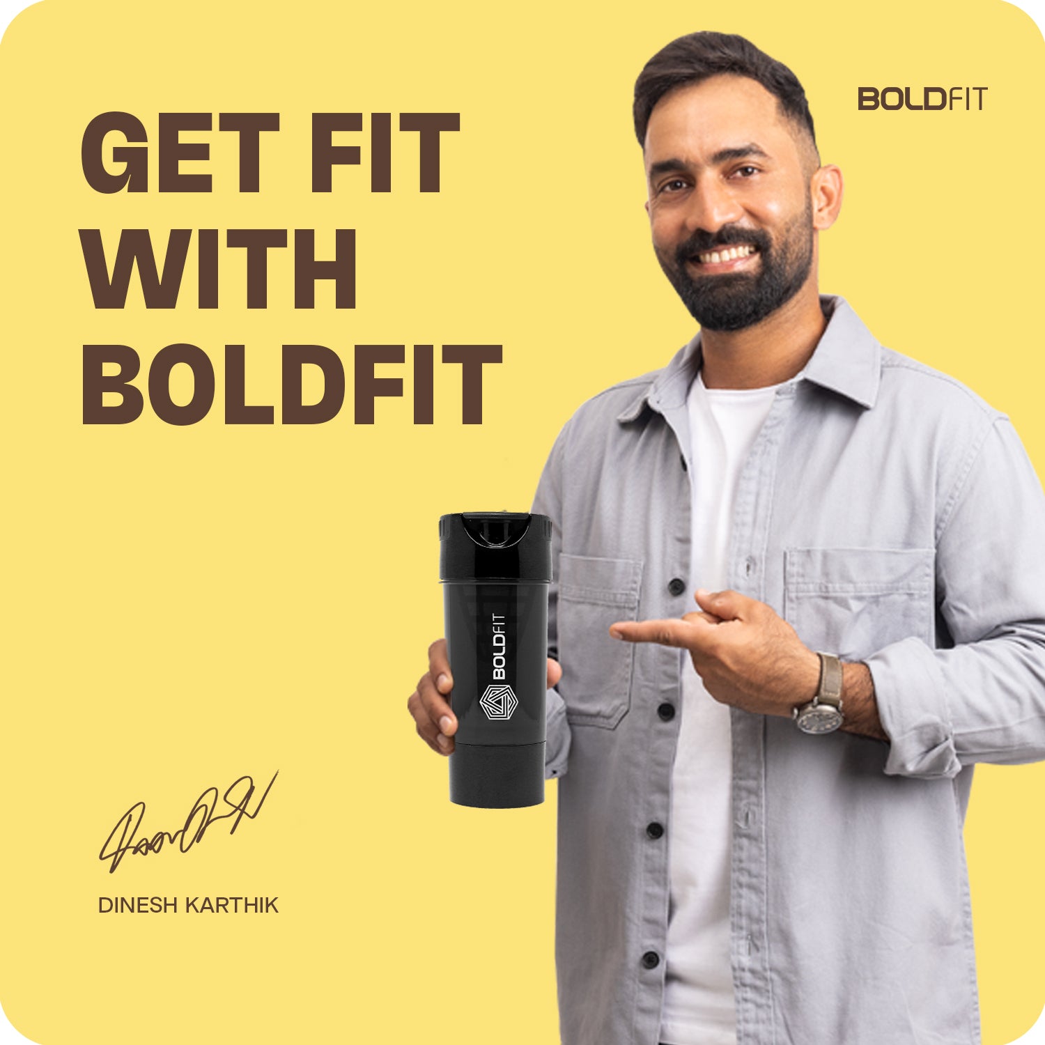 Boldfit Cyclone Shaker 500ml - Tornado Black