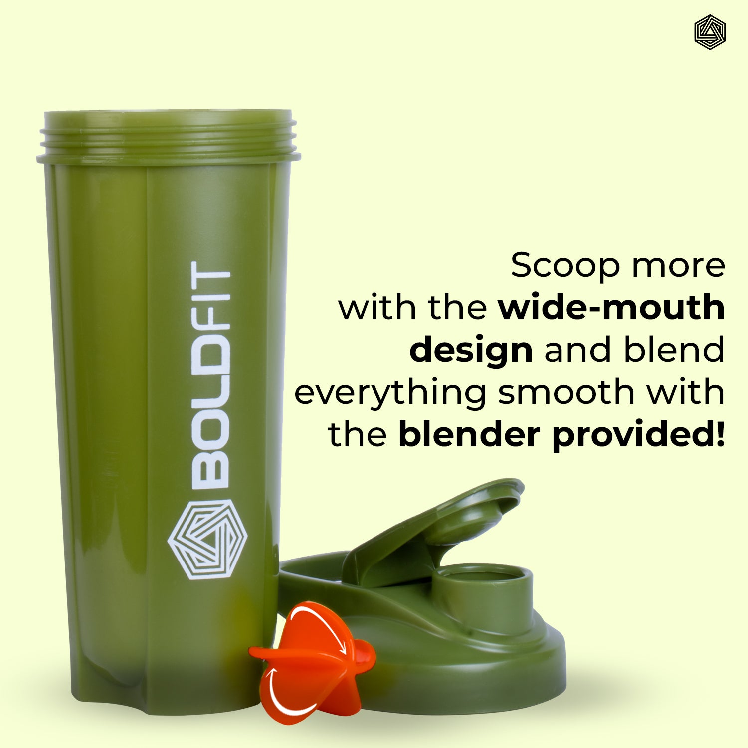 Boldfit Champion Shaker 700ml Army Green