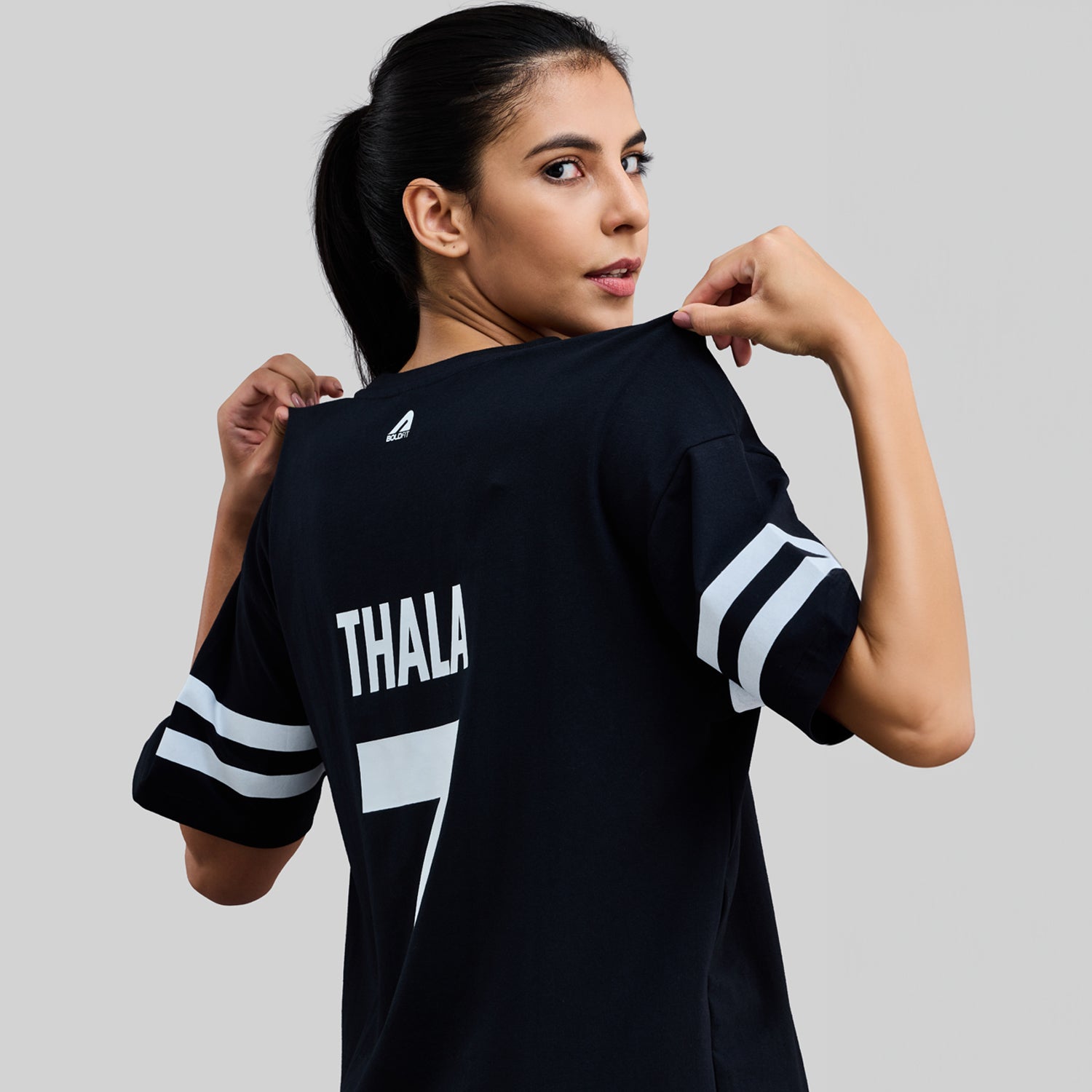 Official CSK Merch - Black Thala Women's Oversized T-Shirt