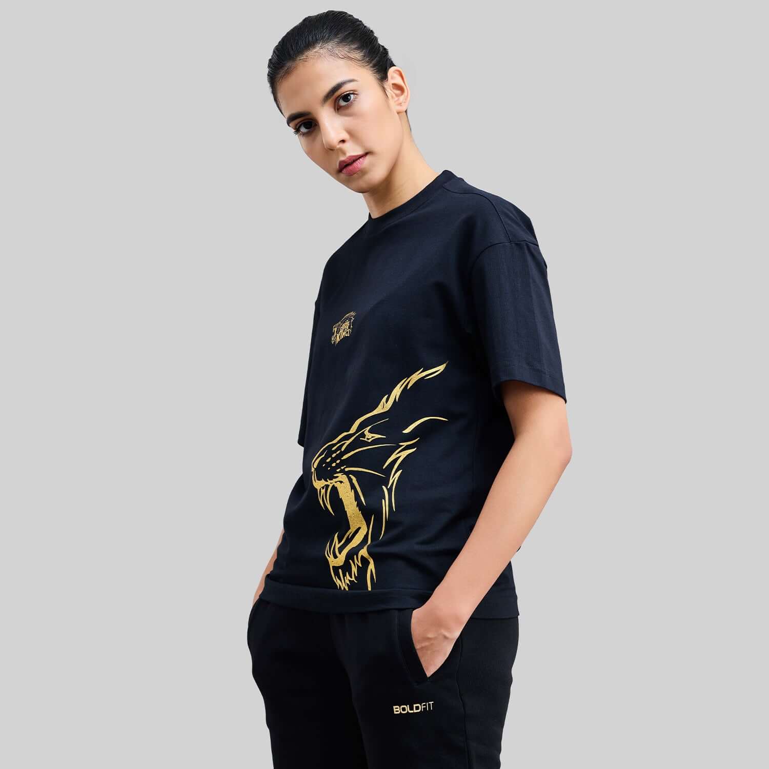 Official CSK Merch - Printed Black Leo Women's T-shirt