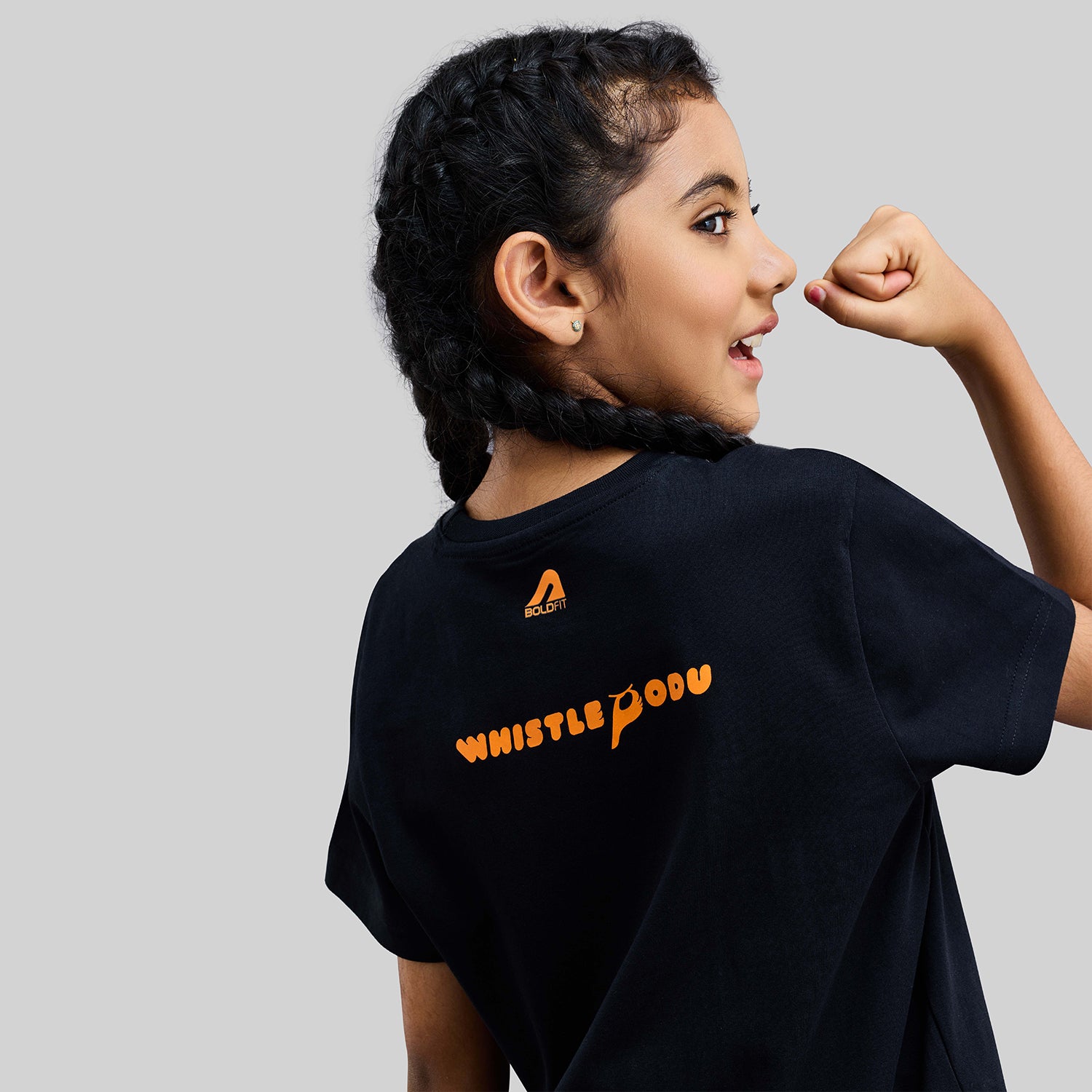 Official CSK Merch - Black-Orange Leo Kids T-Shirt Kids