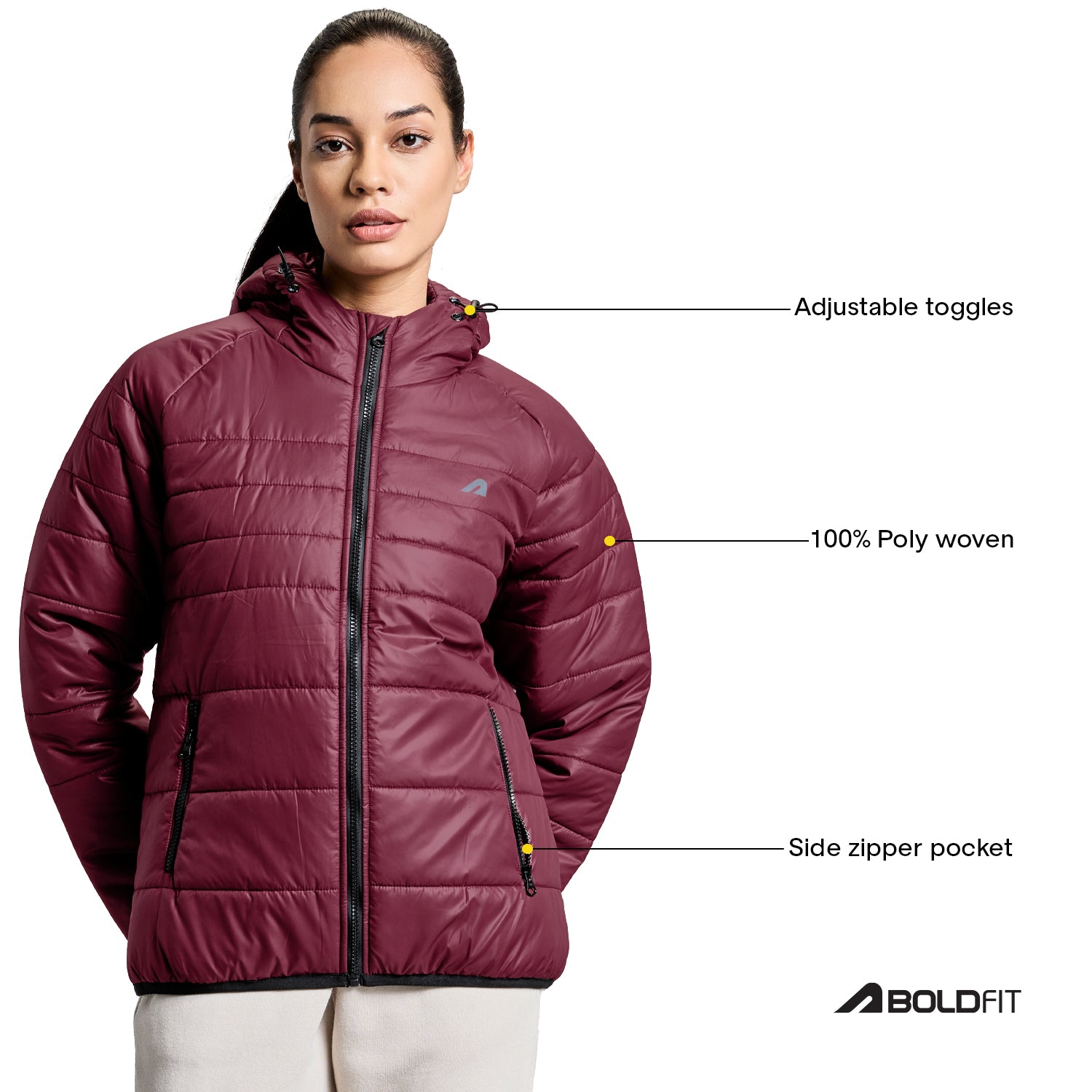 Polar Womens Puffer Jacket - Windsor Wine