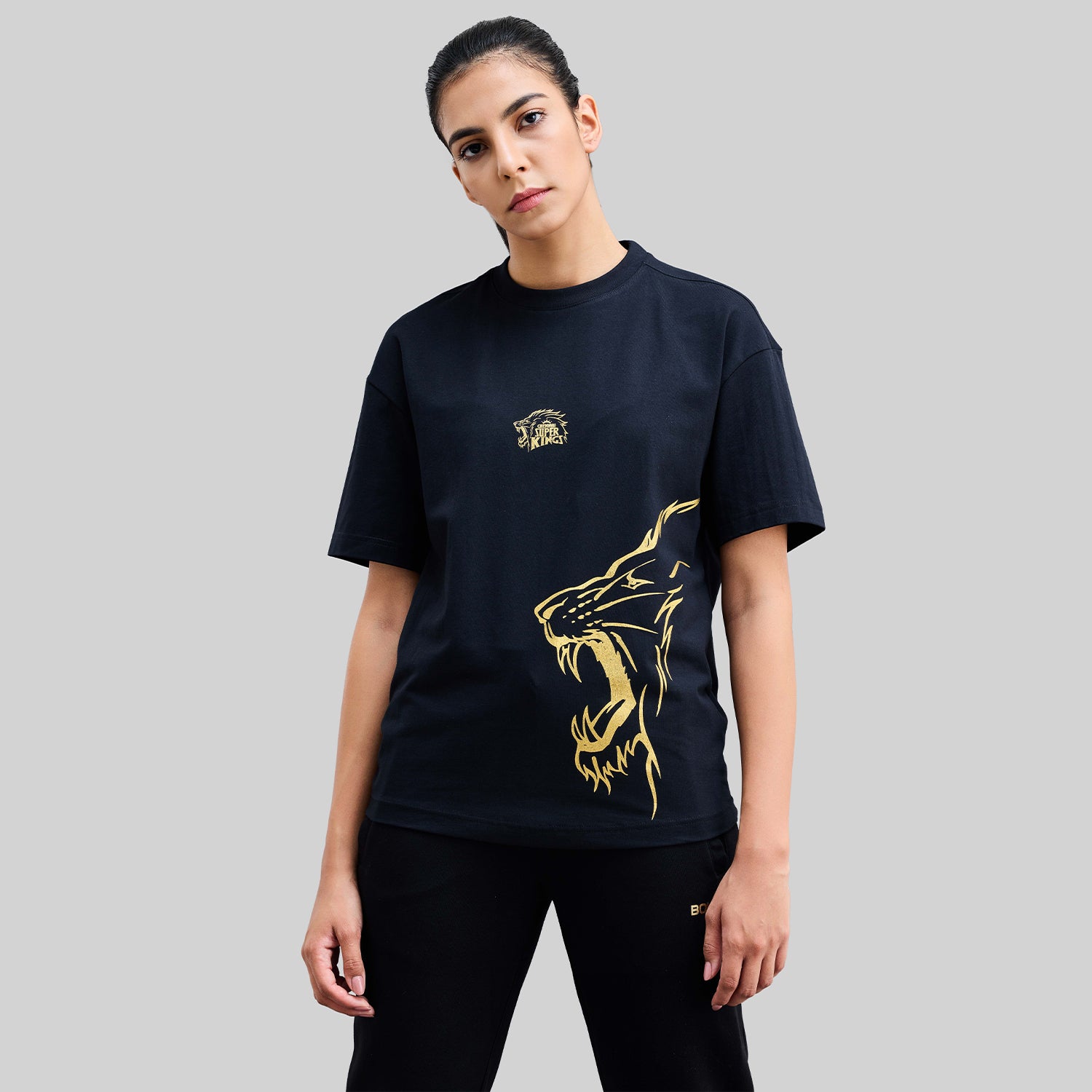 Official CSK Merch - Printed Black Leo Women's T-shirt
