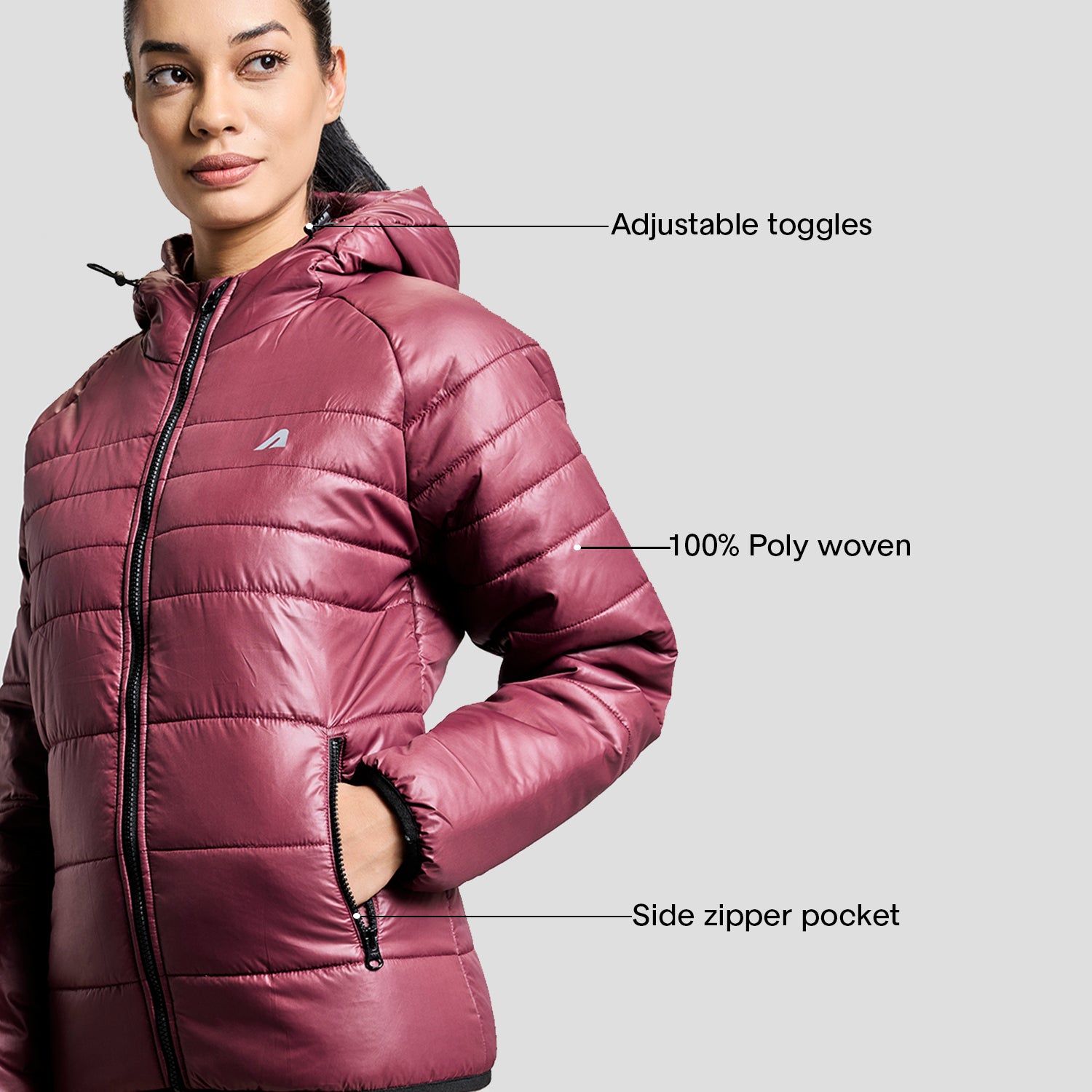 Polar Womens Puffer Jacket - Windsor Wine