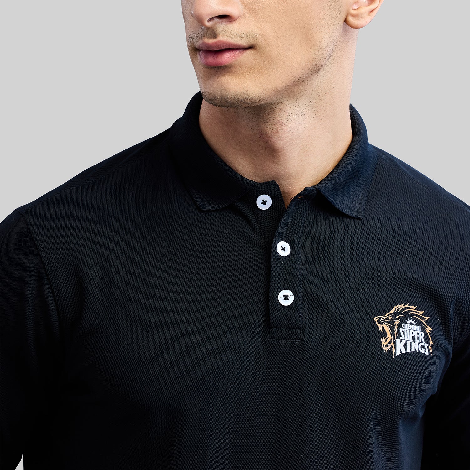 Official CSK Merch - Black Men's Polo T-shirt