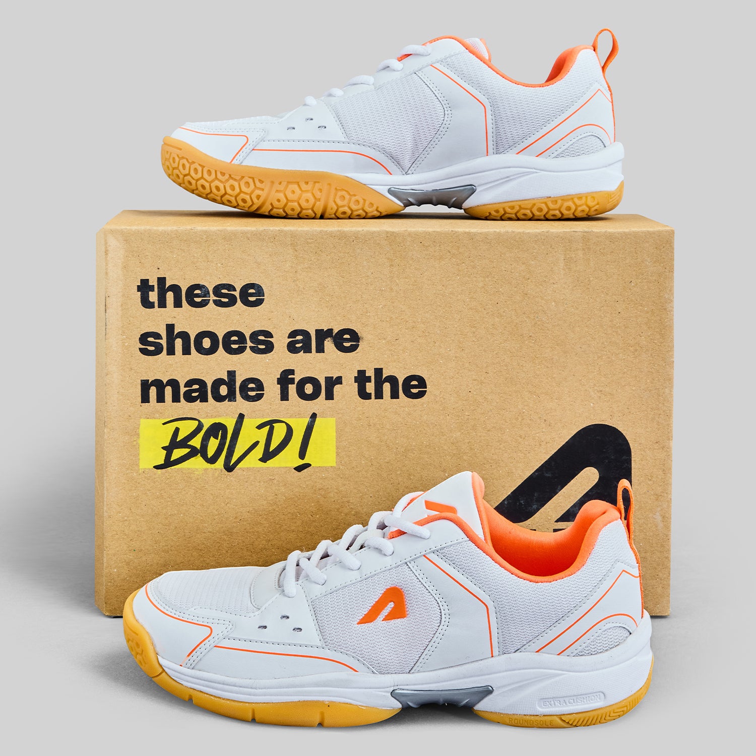 Archer Badminton Shoes - White-Orange