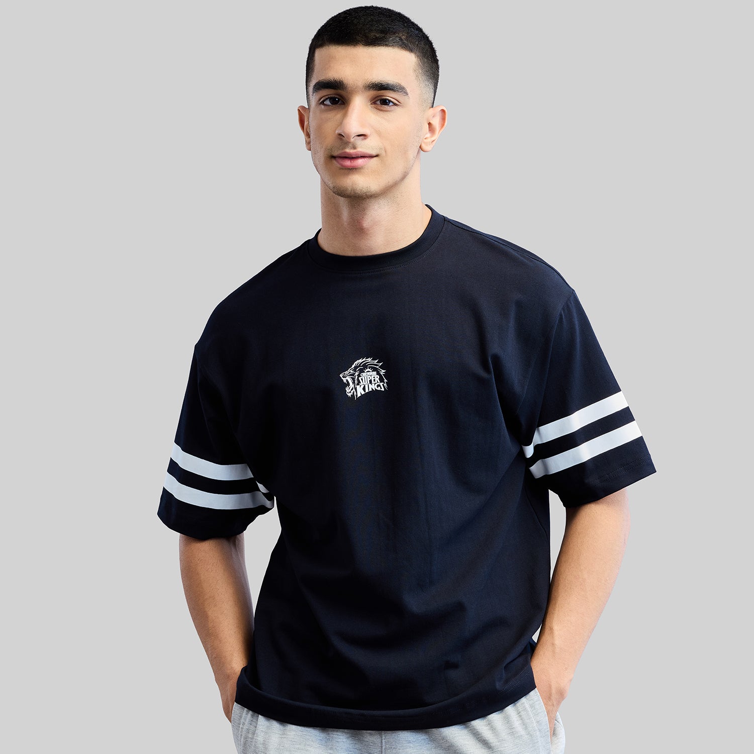 Official CSK Merch - Black Thala Men's Oversized T-shirt