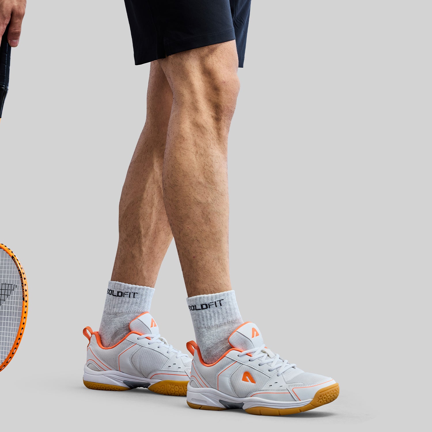 Archer Badminton Shoes - White-Orange