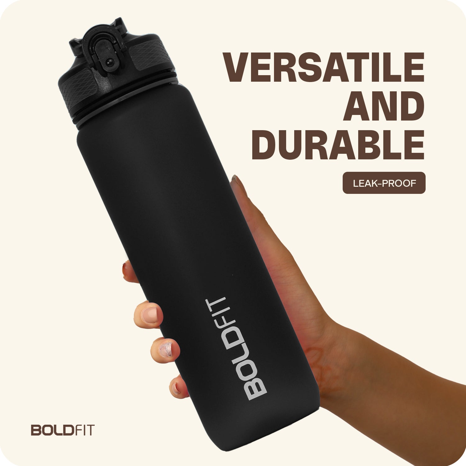 Aqua Motivational Bottle Black - 1L