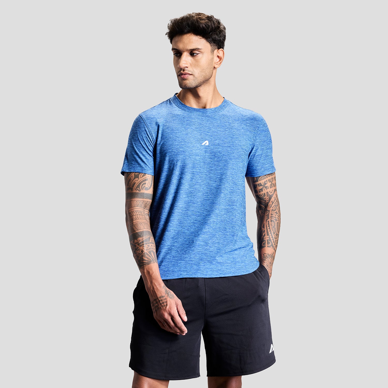 Intense Mens Tee - Melange Blue