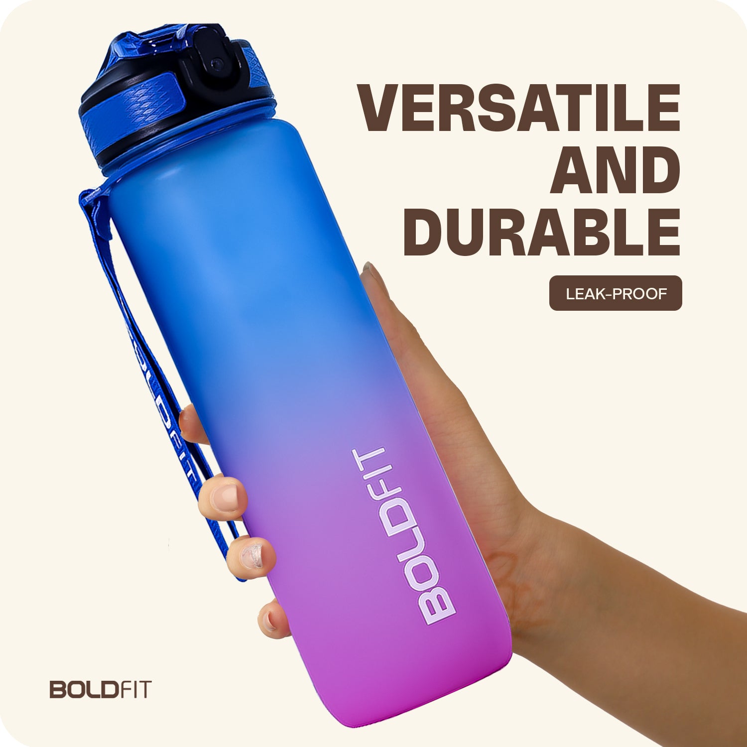 Aqua Motivational Bottle Fuchsia Blue - 1L