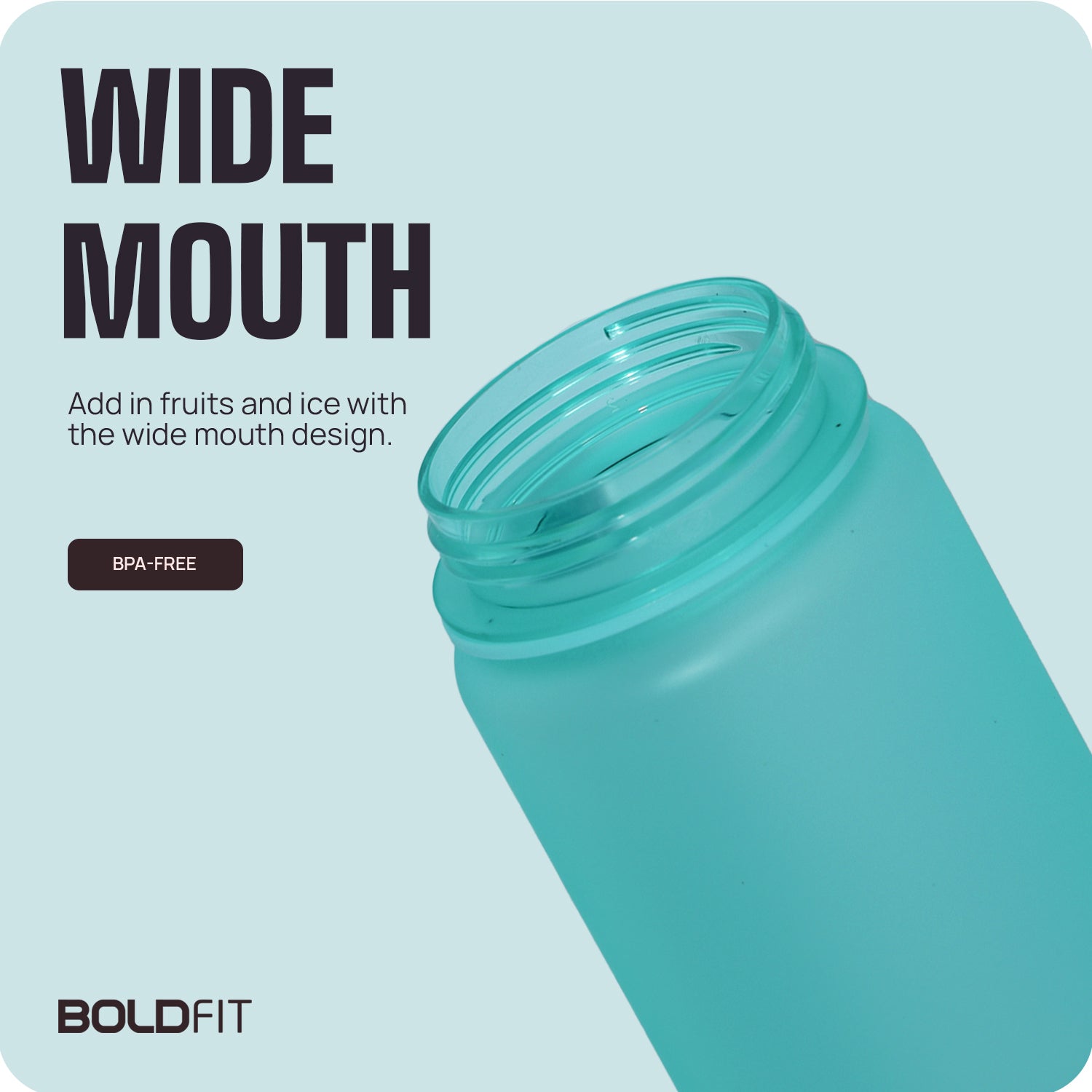 Aqua Motivational Bottle Mint Green - 1L