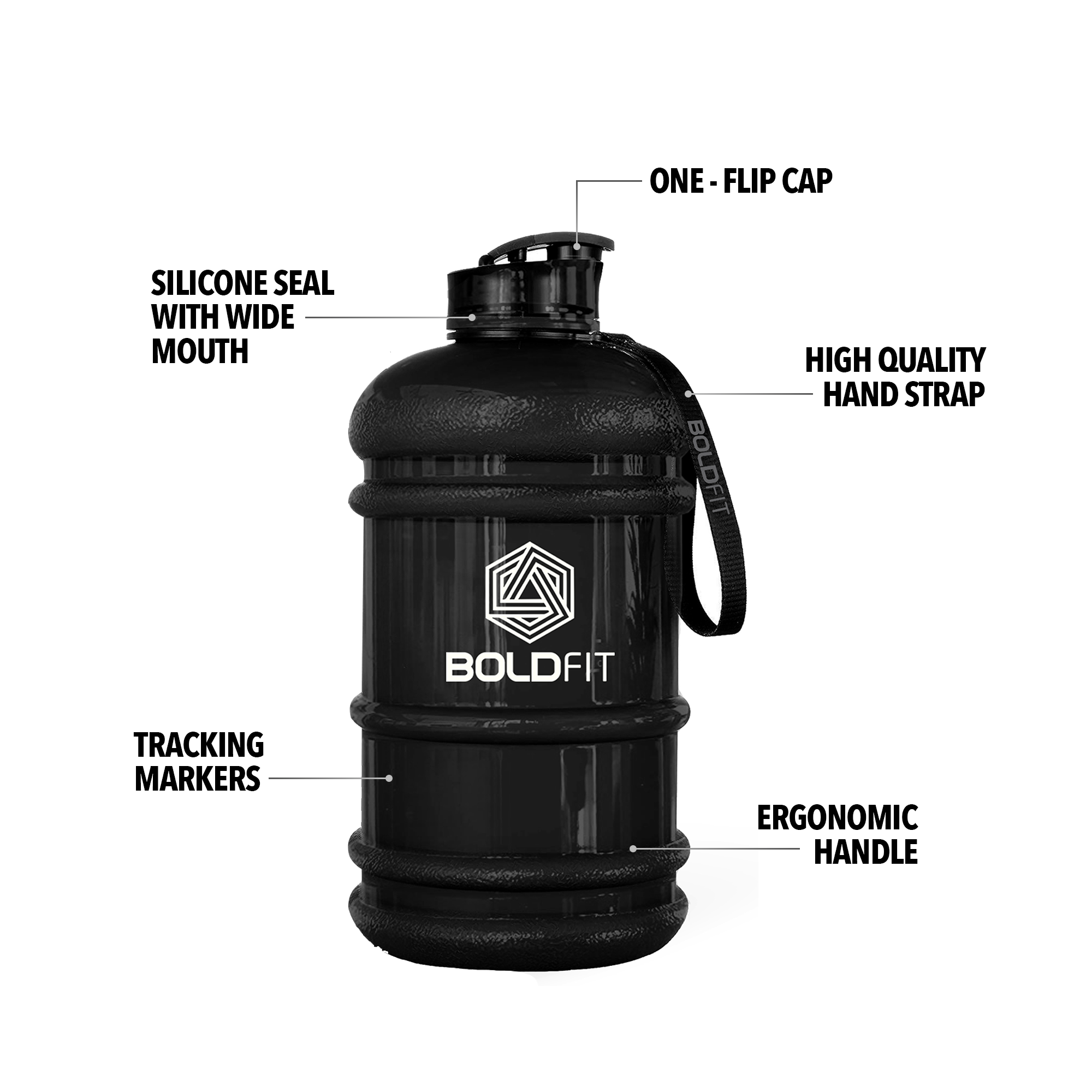 Gallon Water Bottle for Gym, (2.2 Litre, Extra Large)