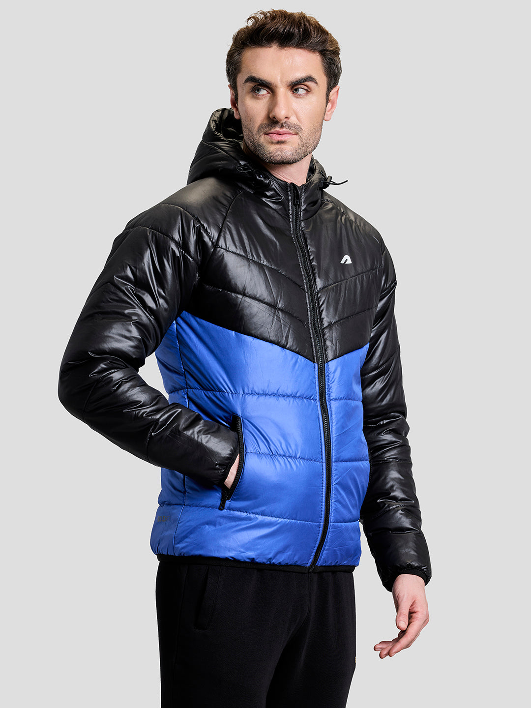 Storm Mens Puffer Jacket - Black/Blue