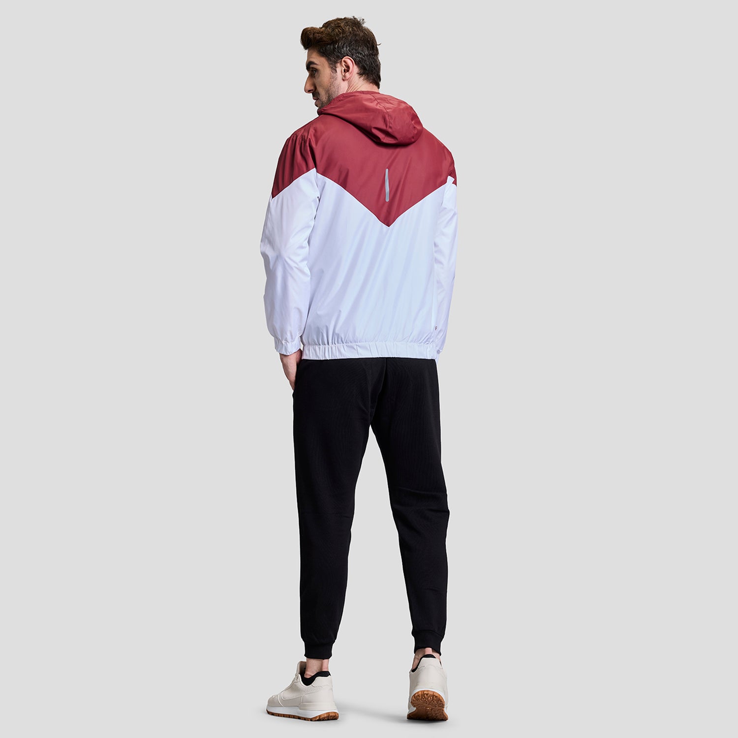 Windrush Mens Windcheater - Maroon/White