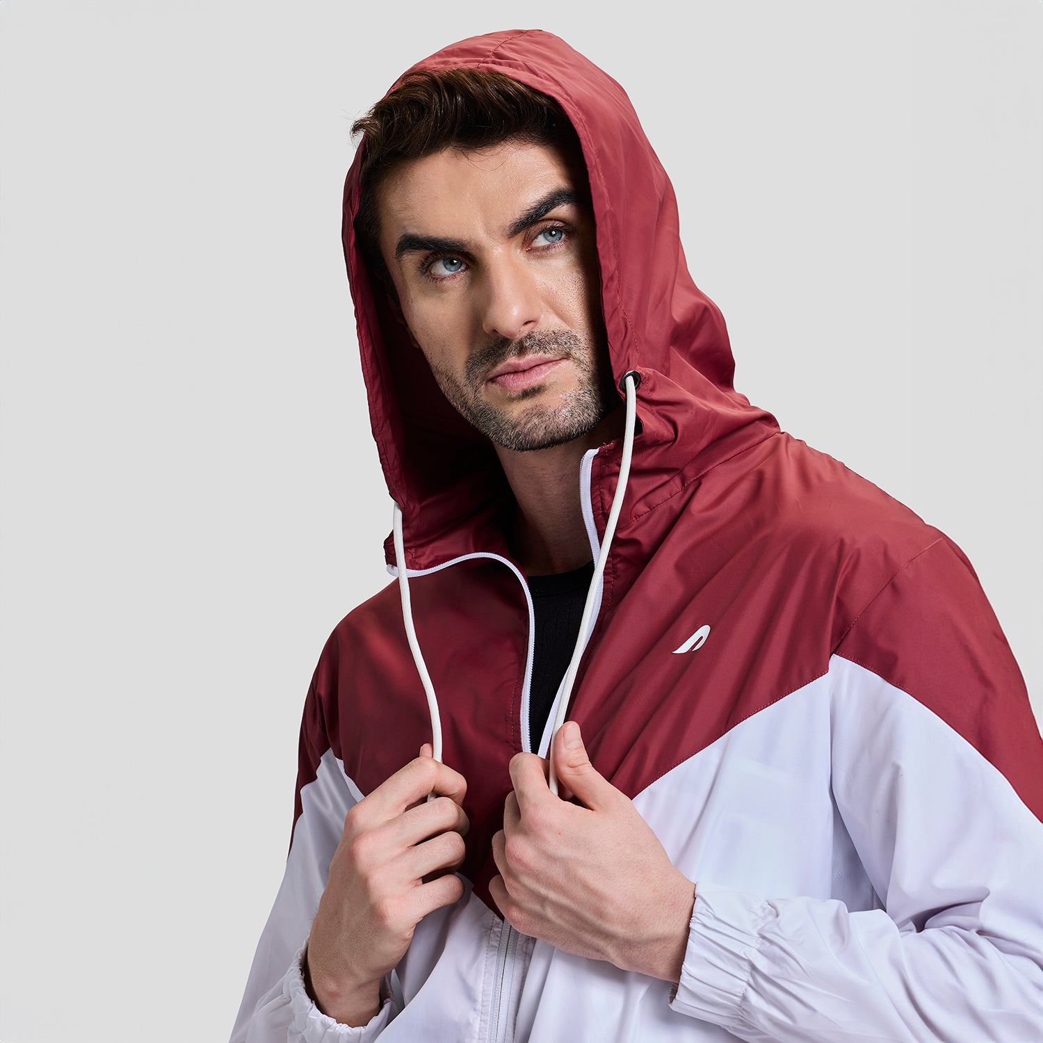 Windrush Mens Windcheater - Maroon/White