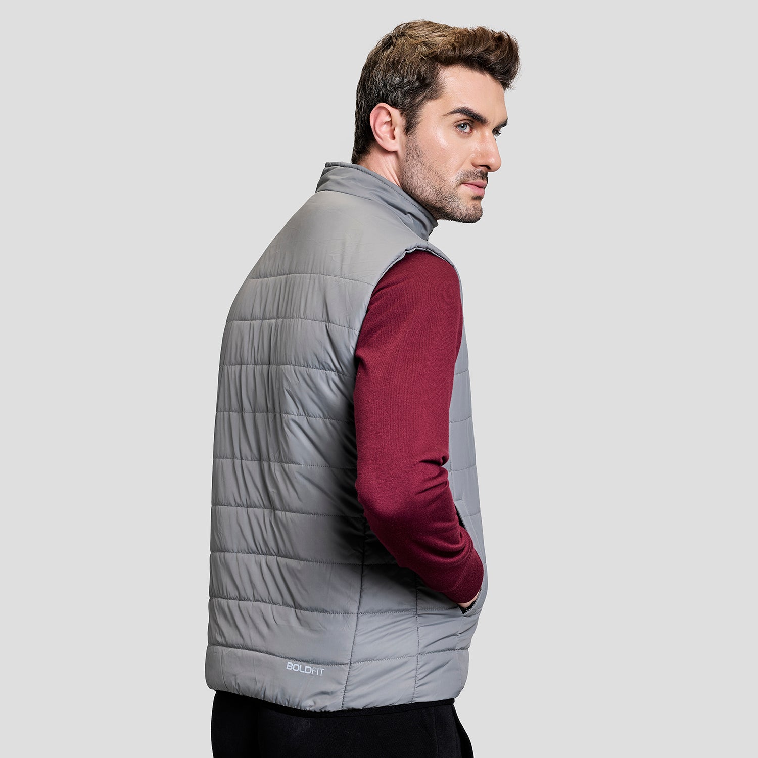 Boldfit Alpine Sleeveless Jacket for Men - BFTBM4006S Grey