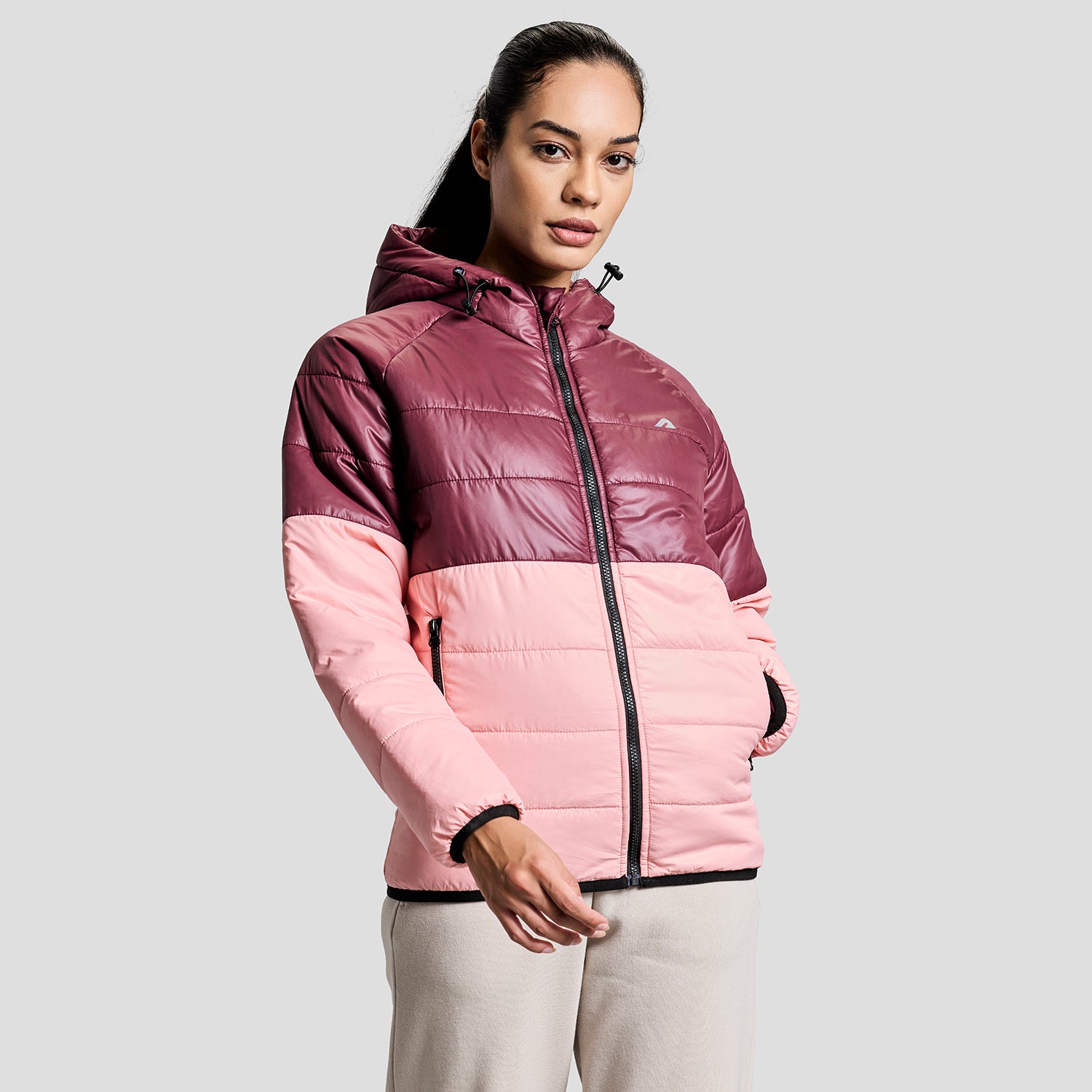 Frost Womens Puffer Jacket - Wine/Pink