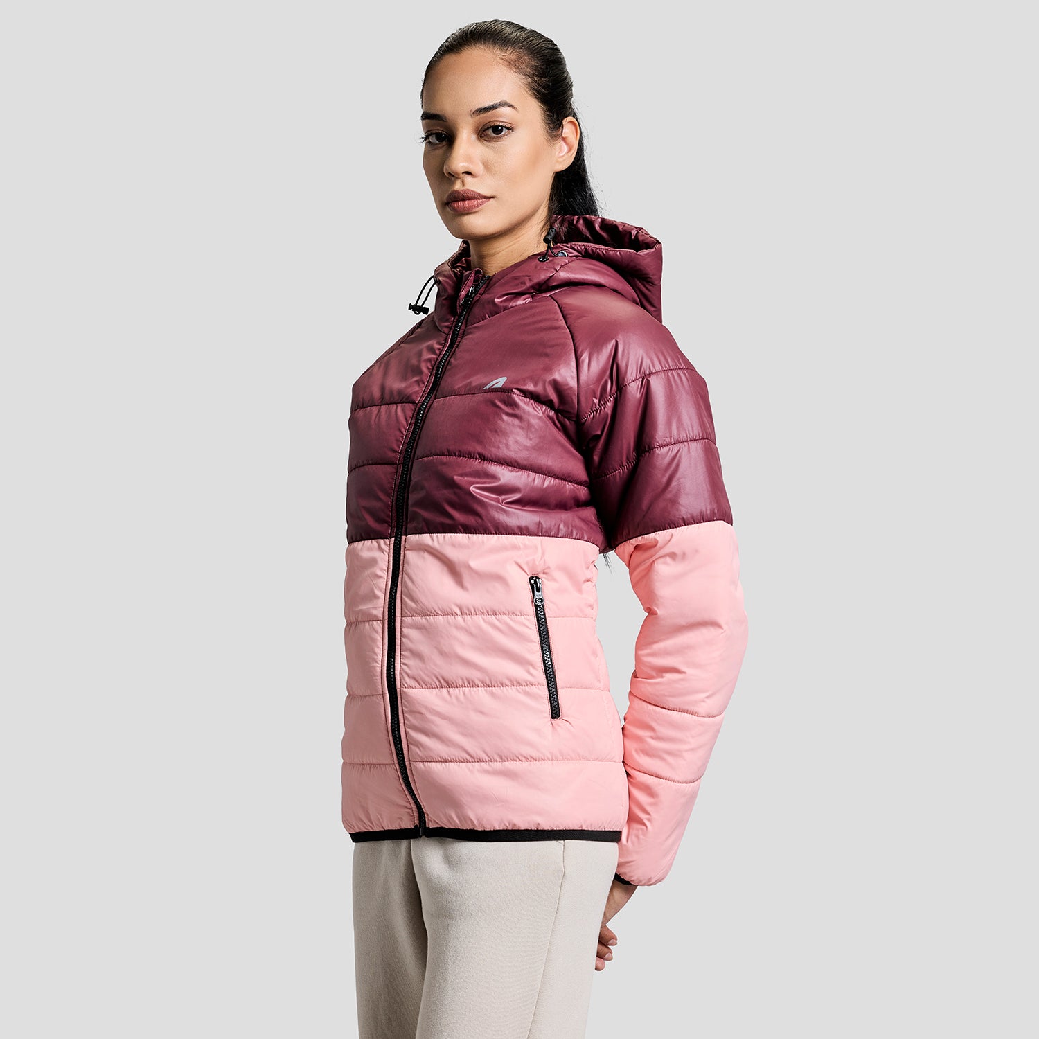 Frost Womens Puffer Jacket - Wine/Pink