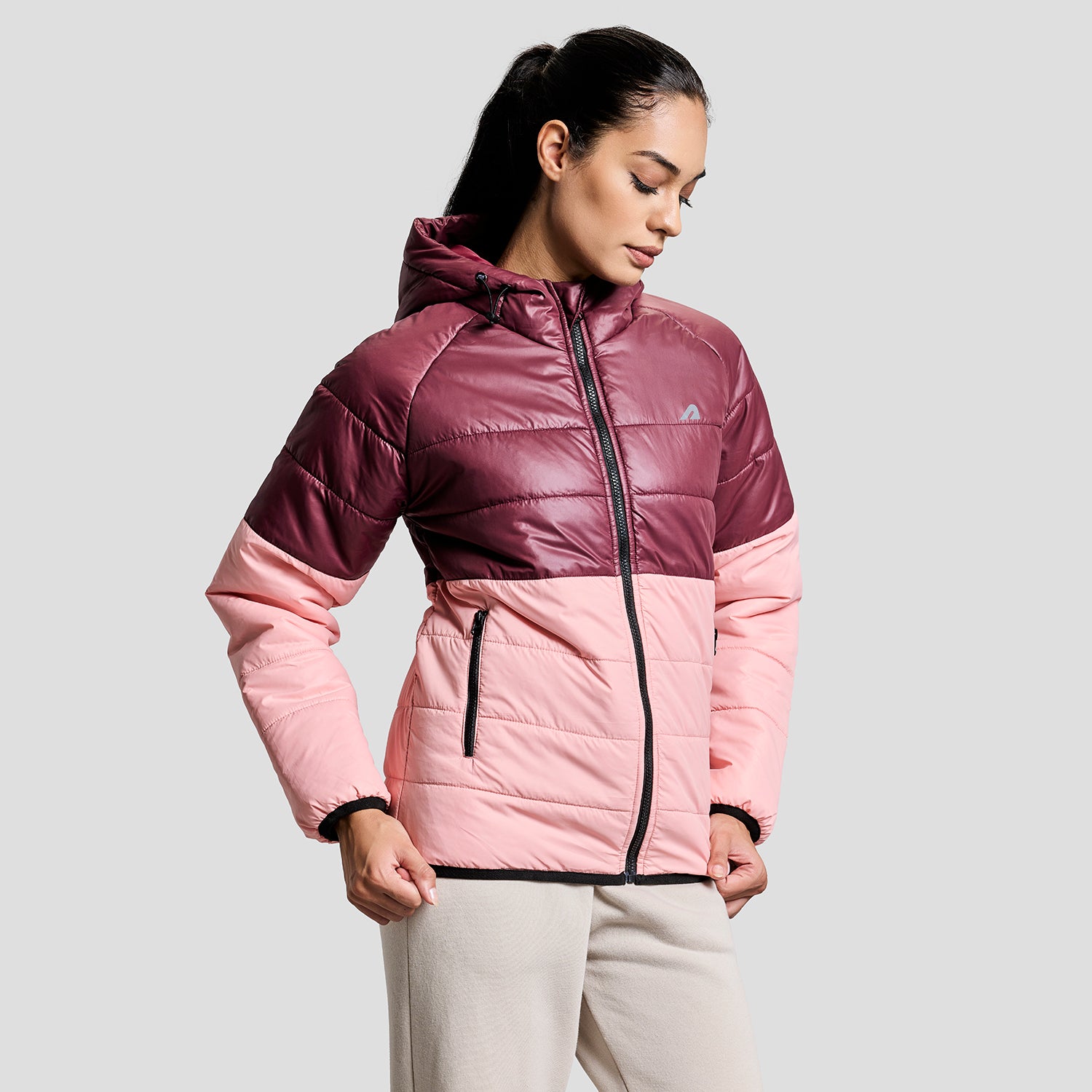 Frost Womens Puffer Jacket - Wine/Pink