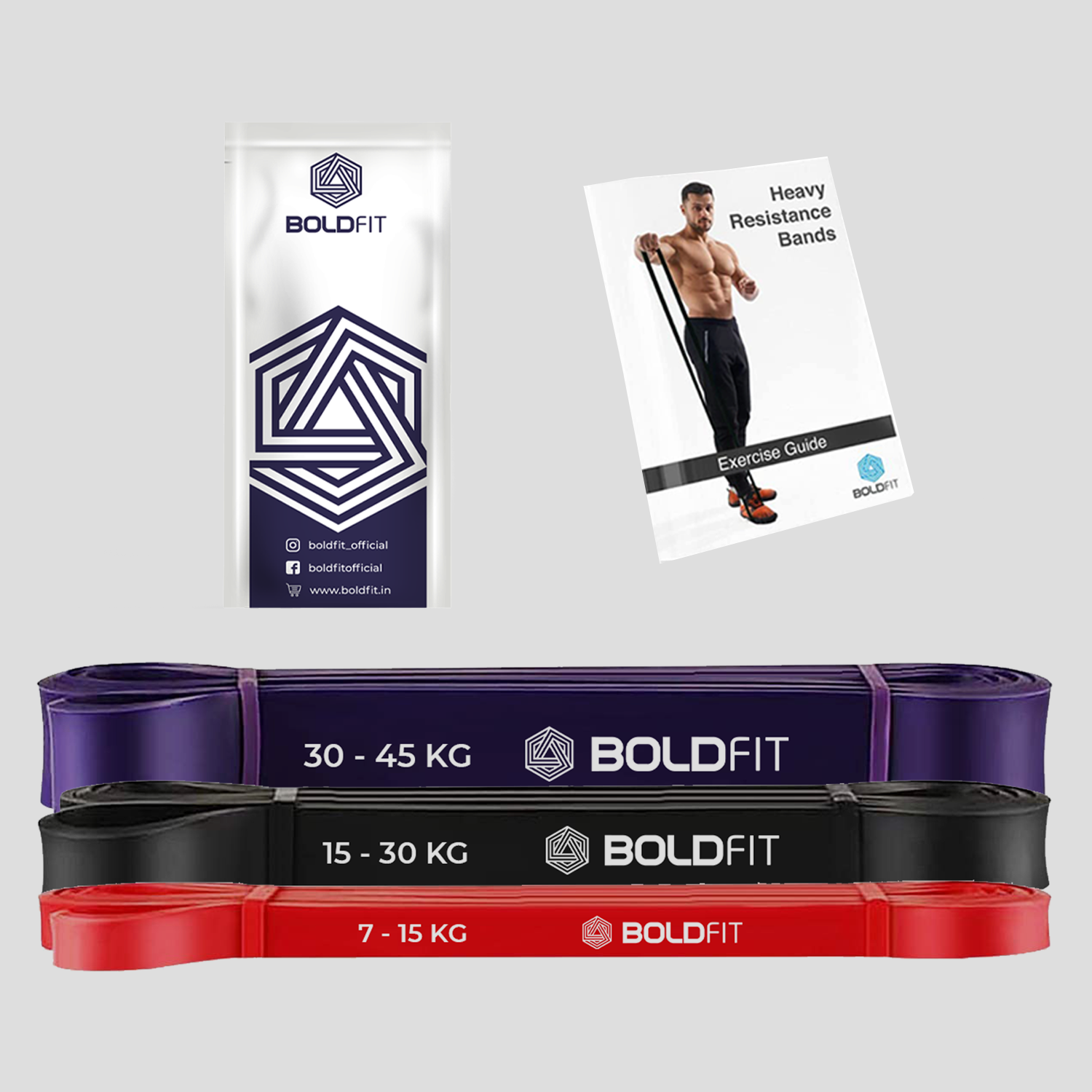 Boldfit Heavy Resistance Band - Set of 3