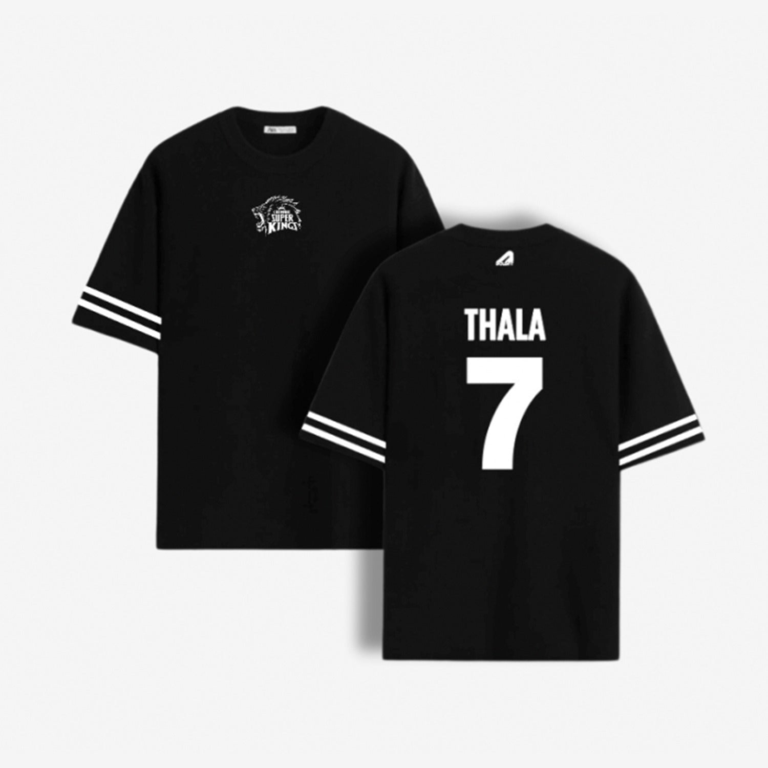 Official CSK Merch - Black Thala Men's Oversized T-shirt