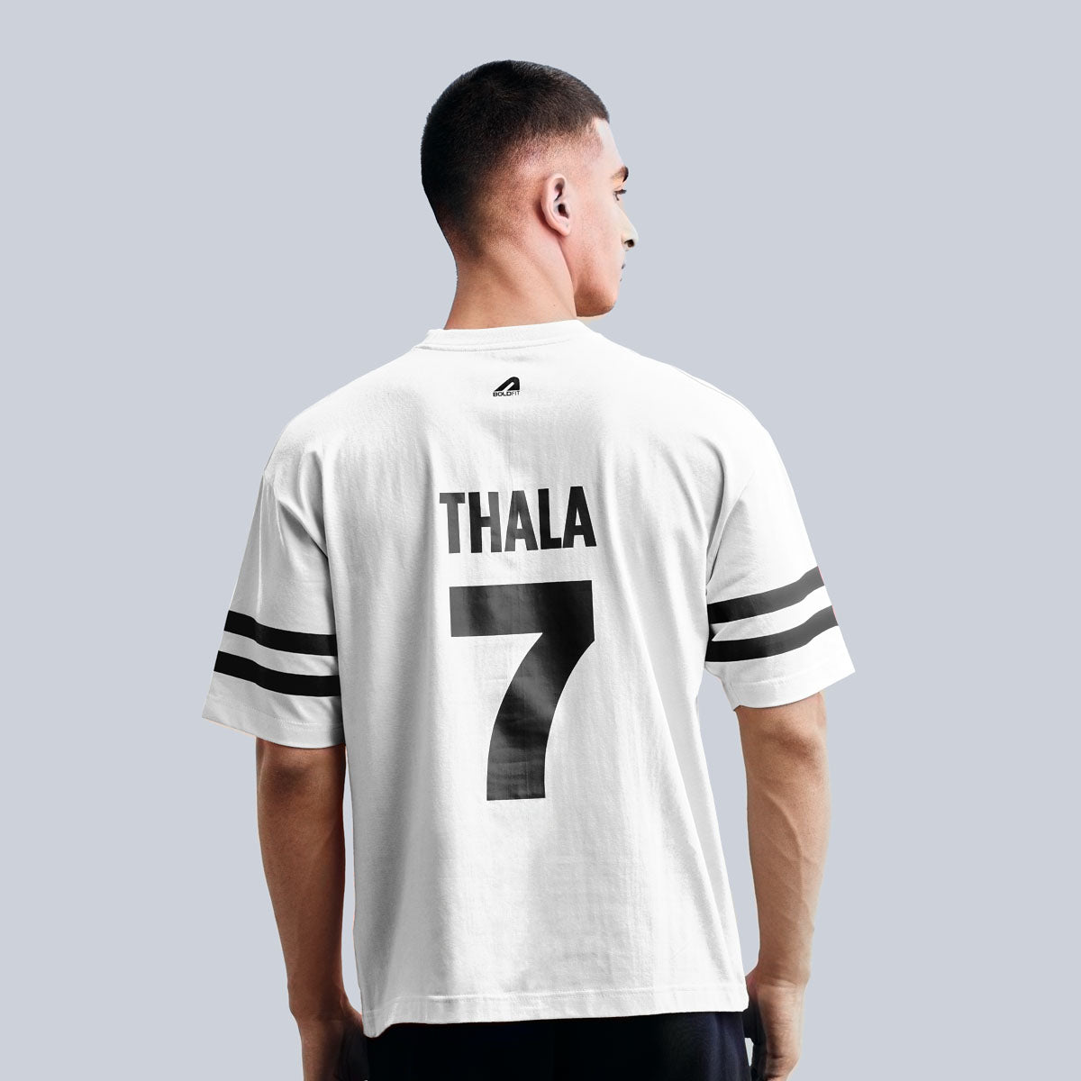 Official CSK Merch - White Thala Men's Oversized T-shirt