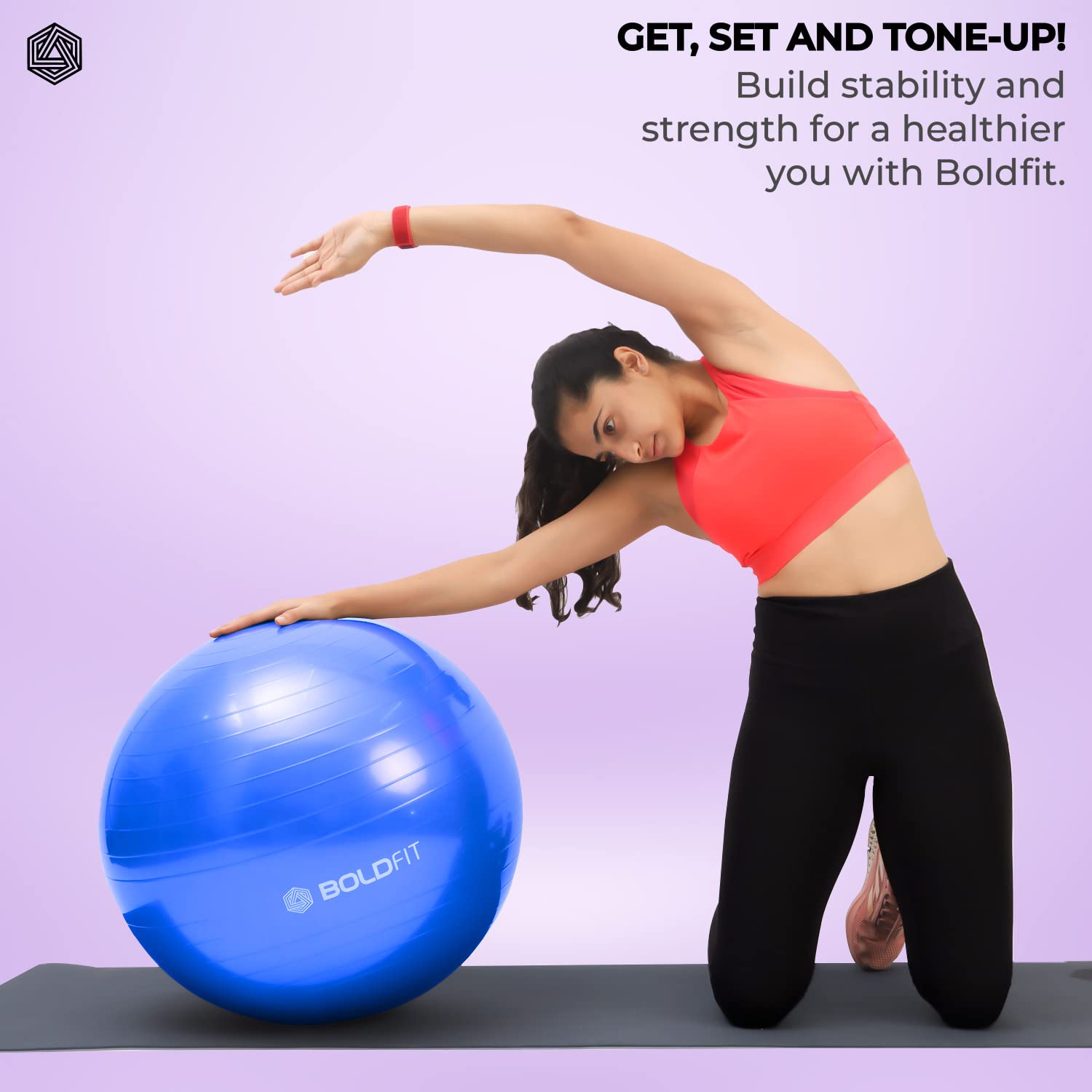 Boldfit Gym Ball for Exercise & Yoga with Pump