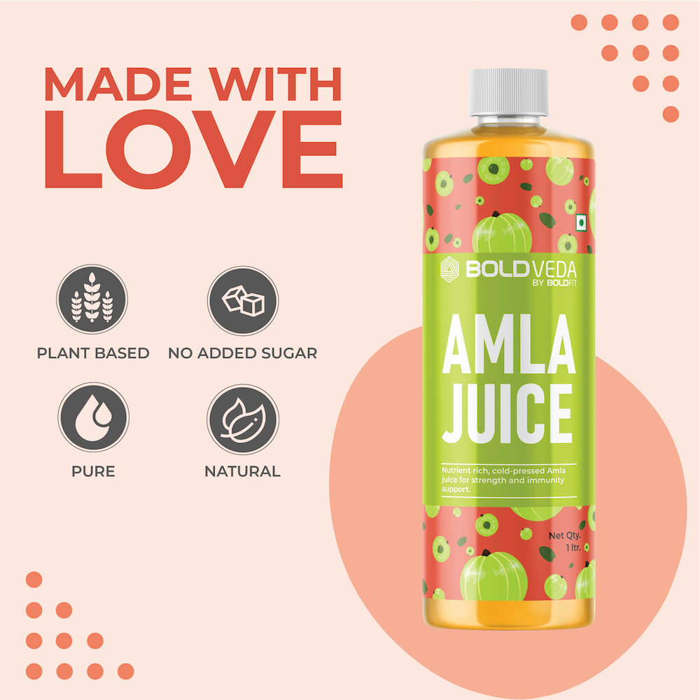 Boldveda Pure Natural Amla Juice - 1 Ltr