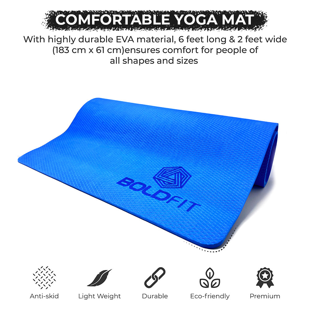 BOLDFIT Yoga Mat For Men Women & Kids Eva Exercise Mat For Gym