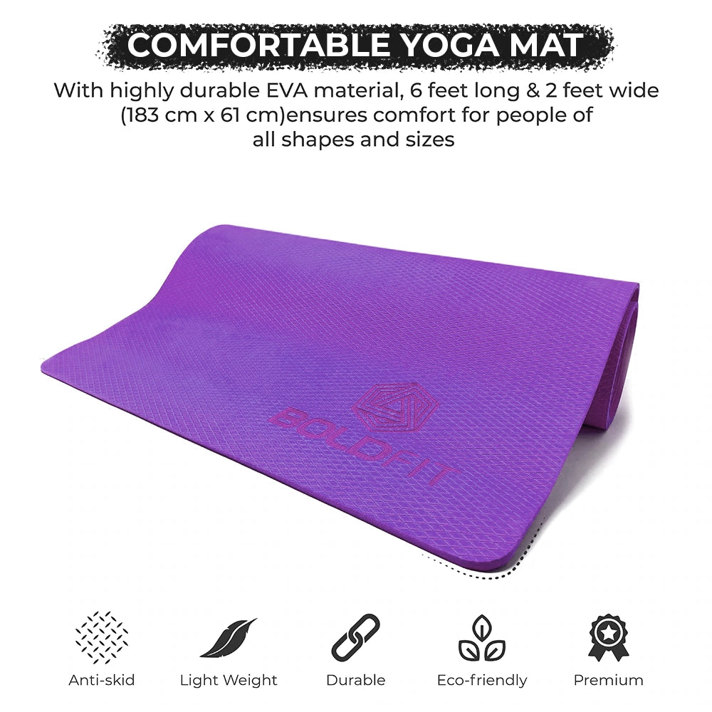 Boldfit Yoga Mats For Women yoga mat for men Exercise mat for home workout  yoga mat for women gym mat Anti Slip Yoga mat 4mm Workout mat Yoga Mat For