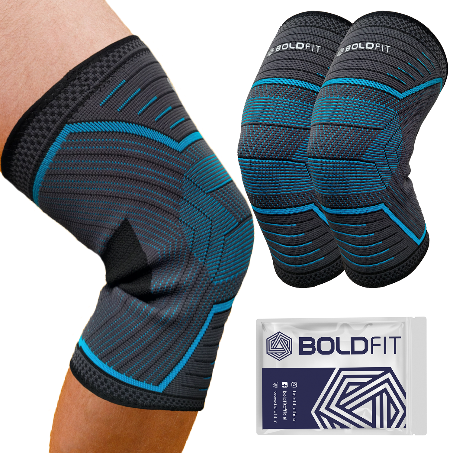 Boldfit Knee Support Sleeve/Cap-Blue