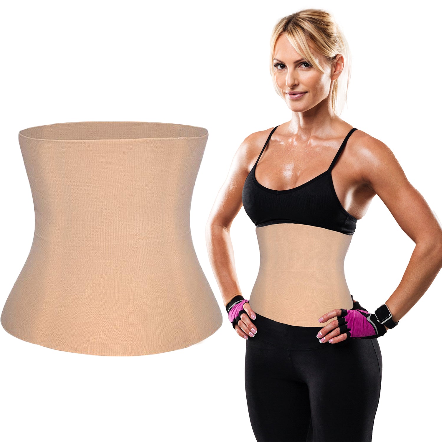 Boldfit Tummy Shaper Sweat Slim Belt For Stomach Fitness Exercise, L - XL
