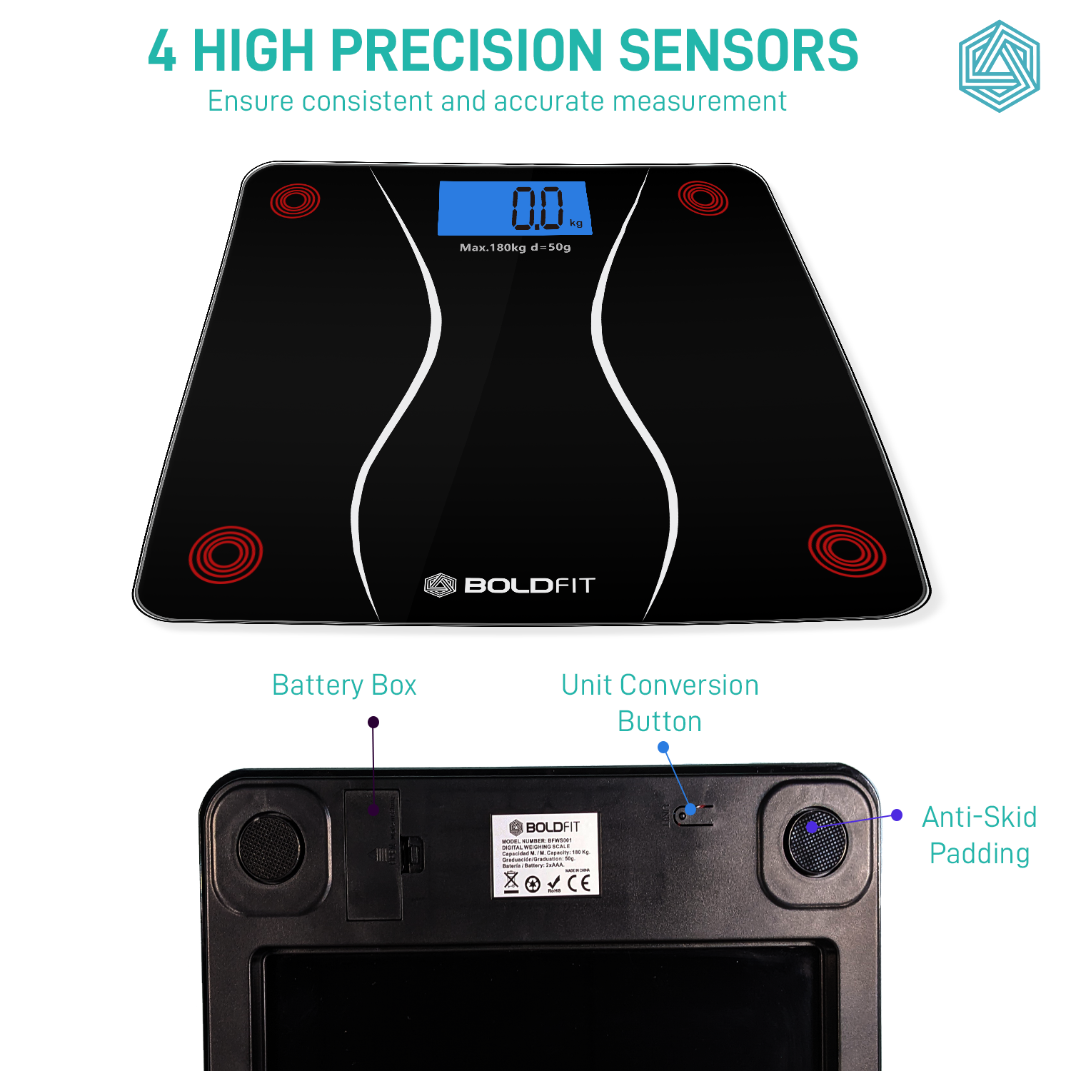 Boldfit Digital Weighing Scale for Body Weight Measurement - BoldFit