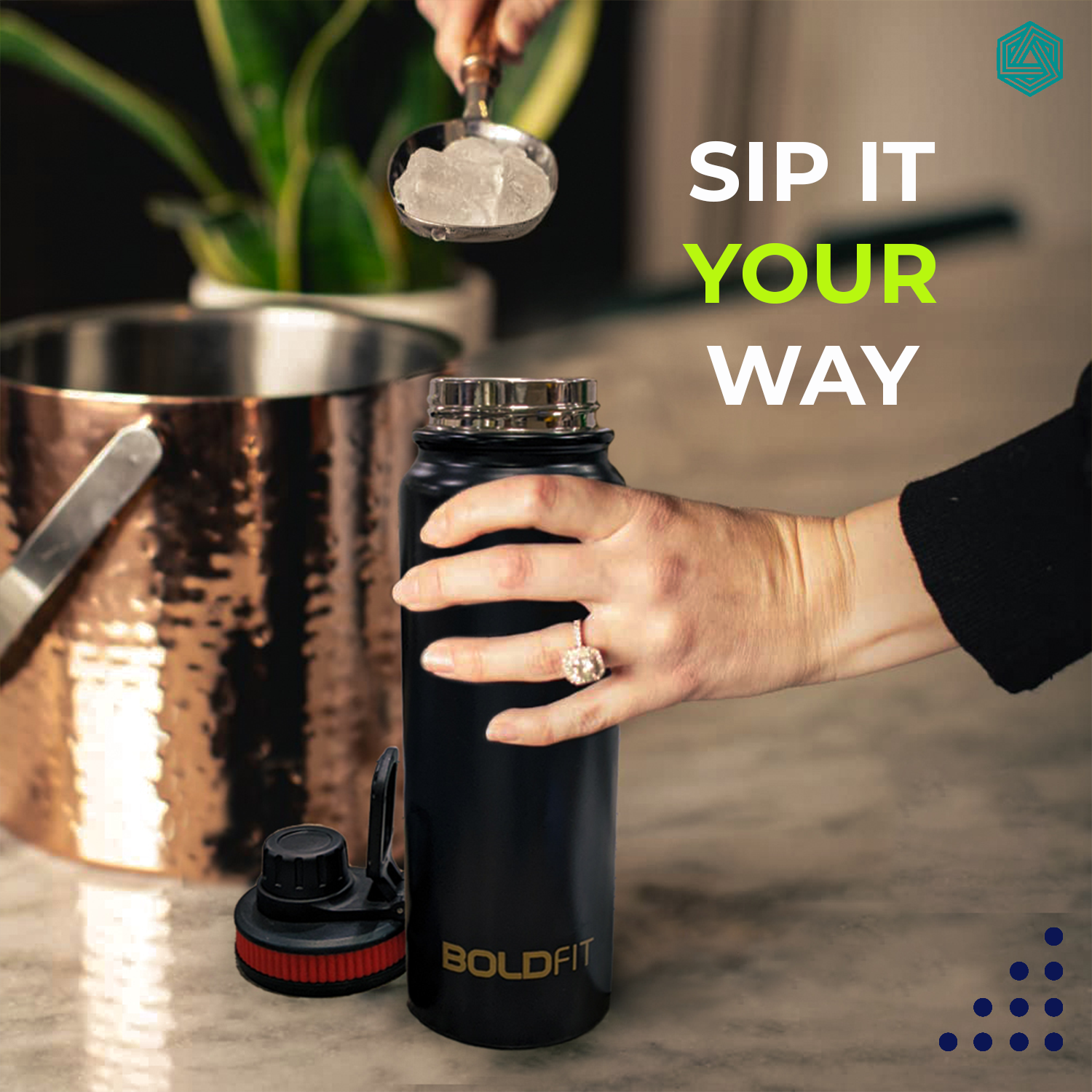 Stainless Steel Hot & Cold Water Bottle -700ml - BoldFit