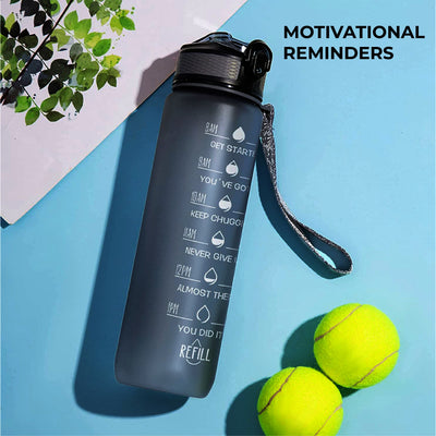 Water Bottles with Motivational Time-1Ltr