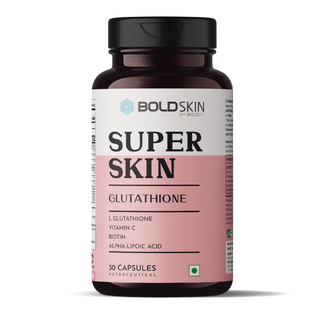 Boldfit L Glutathione Veg Capsules with Vitamin C & E for Support Healthy & Glowing Skin