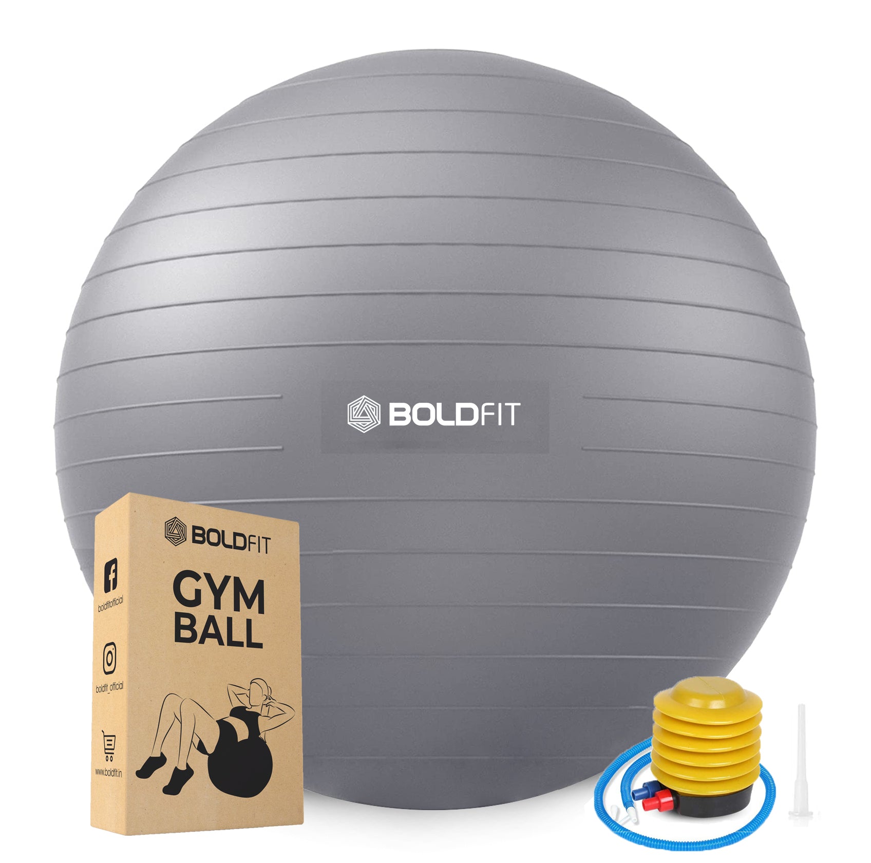 Boldfit Gym Ball for Exercise & Yoga with Pump - BoldFit