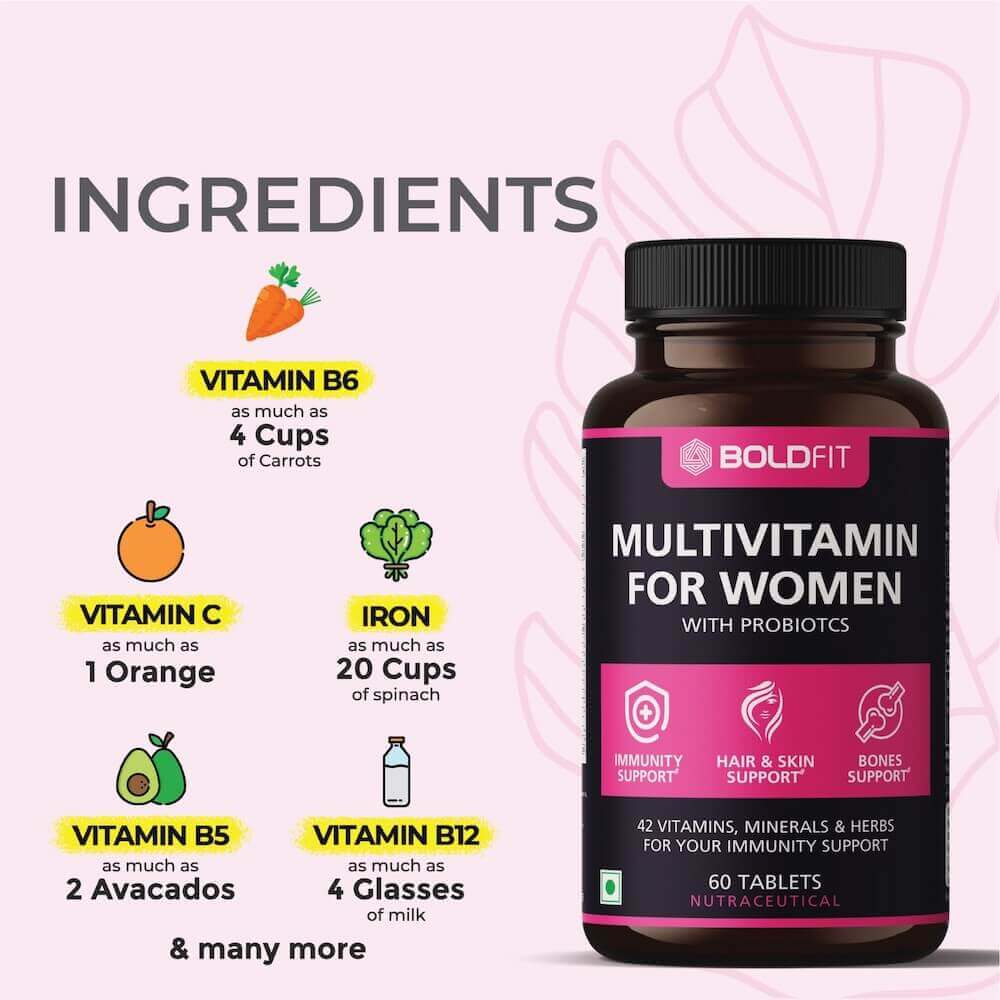 Boldfit Multivitamin for Women with Probiotics